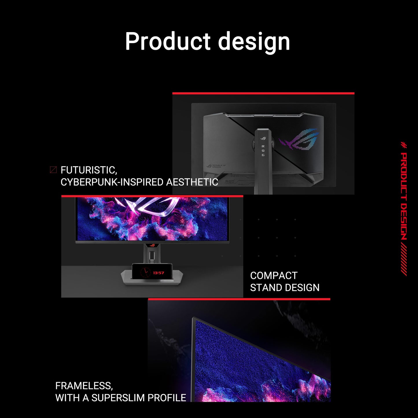 ASUS ROG Swift 32” 4K OLED Gaming Monitor (PG32UCDM) - UHD (3840 x 2160), QD-OLED, 240Hz, 0.03ms, G-SYNC Compatible, Custom Heatsink, Graphene Film, 99% DCI-P3, True 10-bit, 90W USB-C