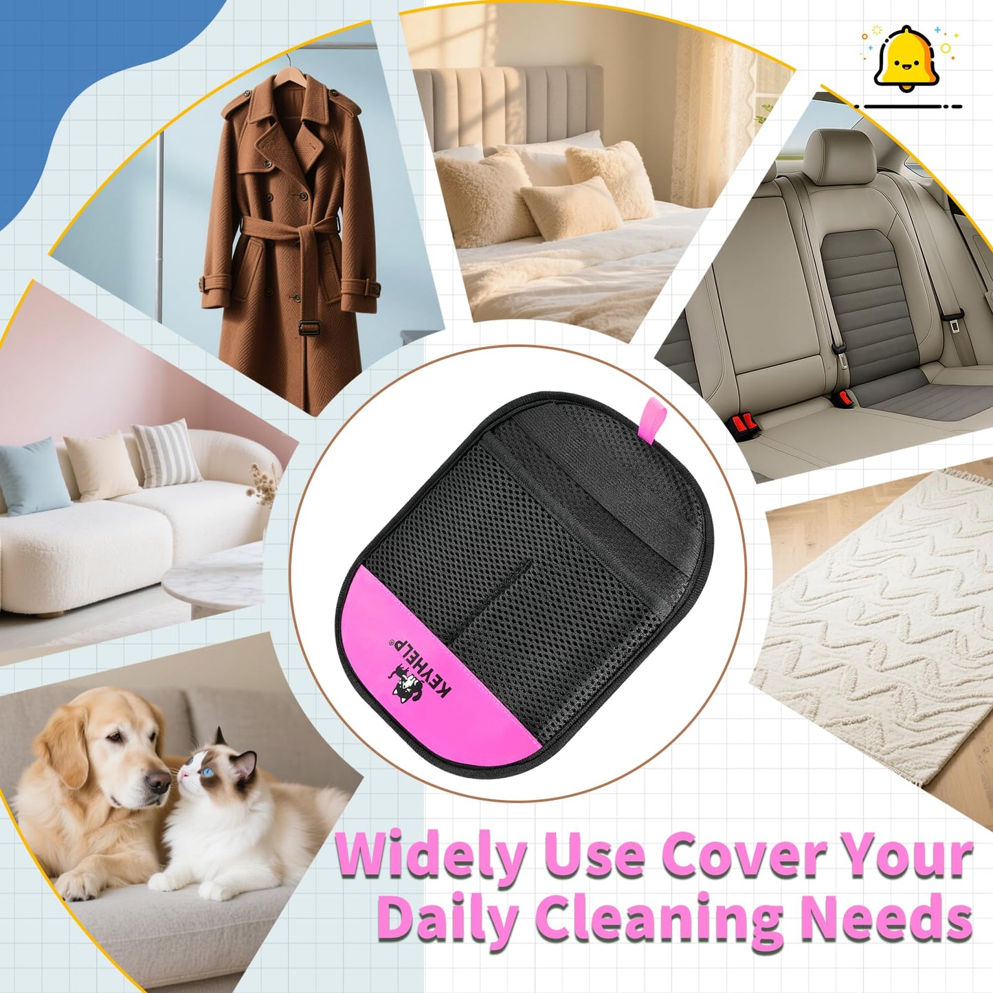 Pet Hair Removal Glove for Dogs & Cats, Newly Upgraded Reusable Electrostatic Pet Hair Gloves, Pet Hair Remover Tool for Clothing, Couch, Carpet, Car Seat