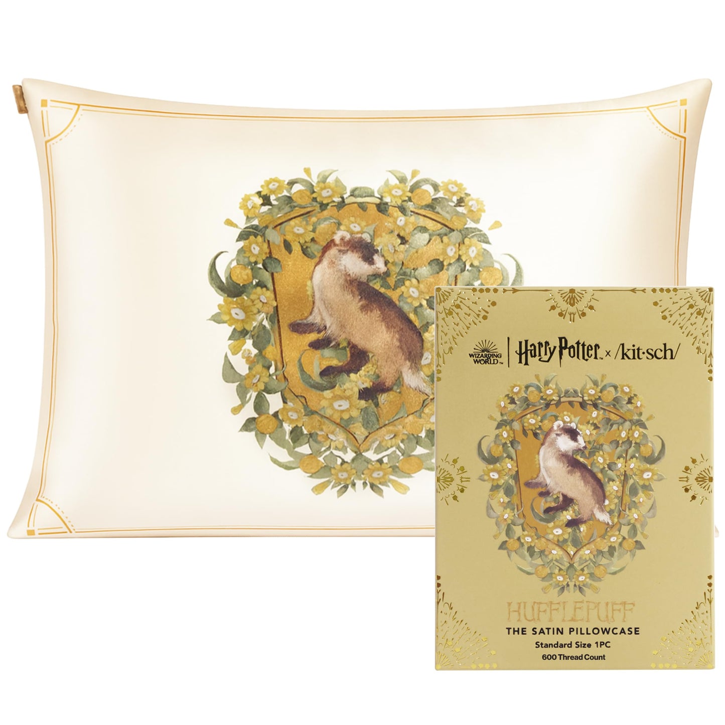 Kitsch x Elf North Pole - Satin Pillowcase with Zipper for Hair & Skin – Softer Than Silk, Cooling Pillow case, Wrinkle-Free, Machine Washable, Queen/Standard (19x26)