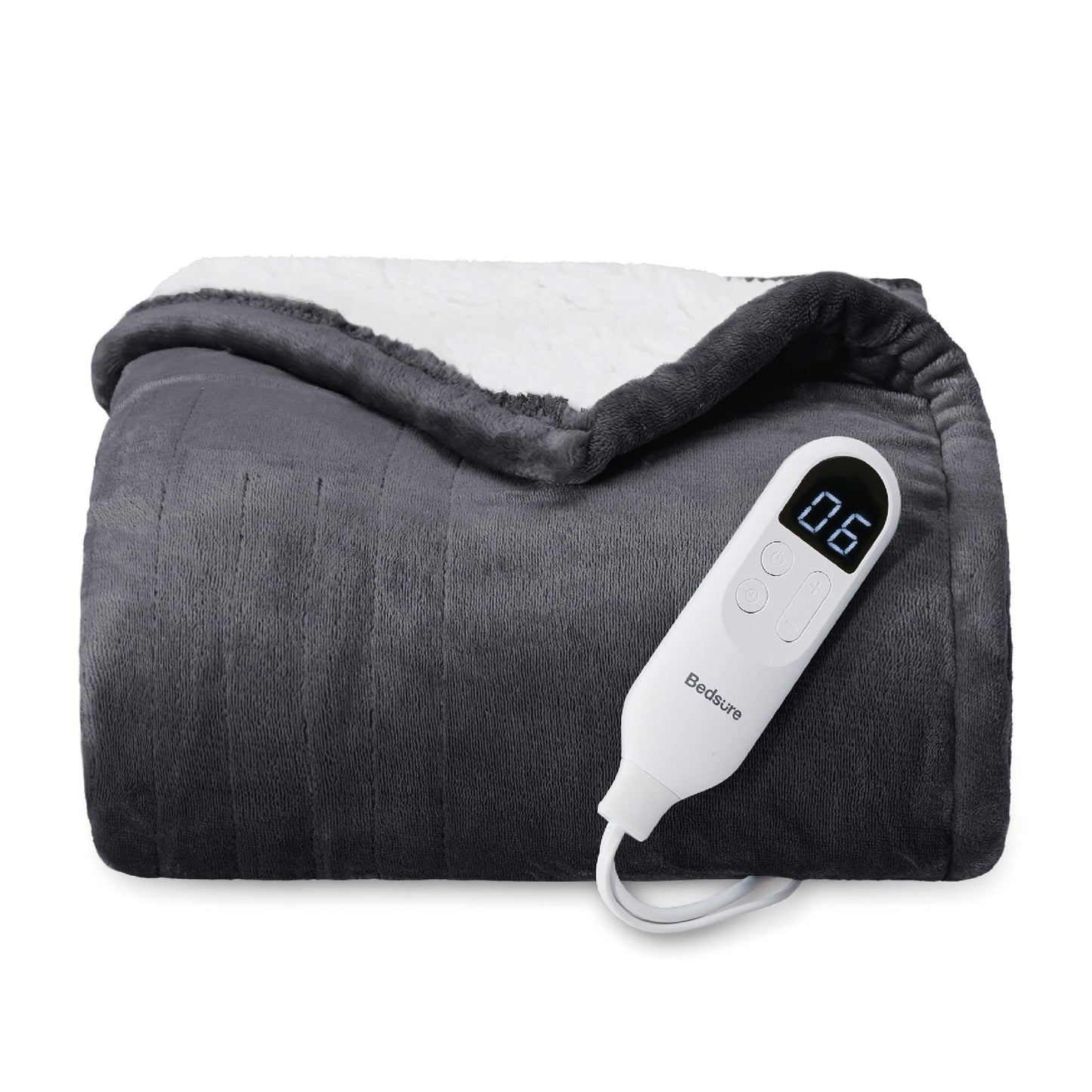 Bedsure Electric Blanket King Size - Dual Control Heated Weighted Blanket King with 10 Heat Settings, Fast Heating with 10 Time Settings (100x90 inches, Ivory)