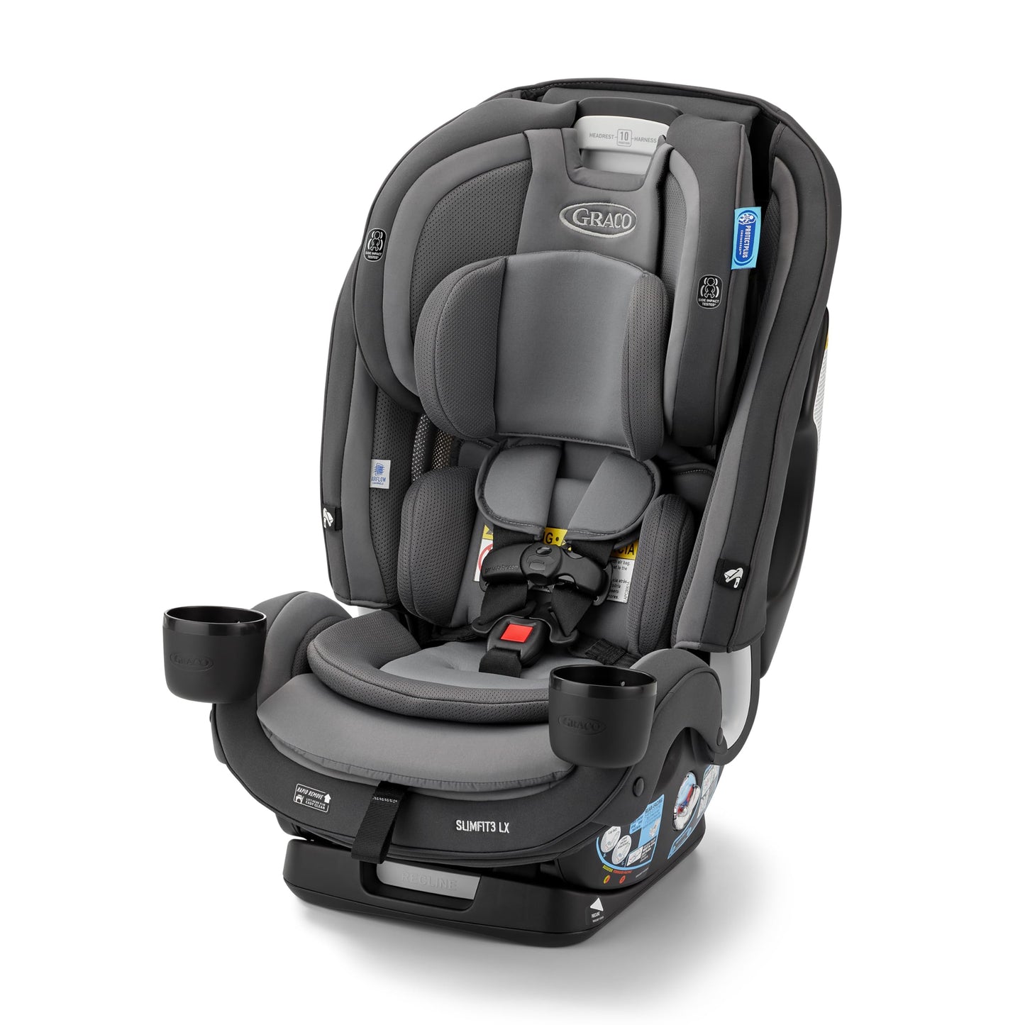 Graco Slimfit 3-in-1 Convertible Car Seat, Ultra-Space-Saving Design, Jarret, Suitable for Rear and Forward-Facing, Highback Booster Seat with 10-Position Headrest