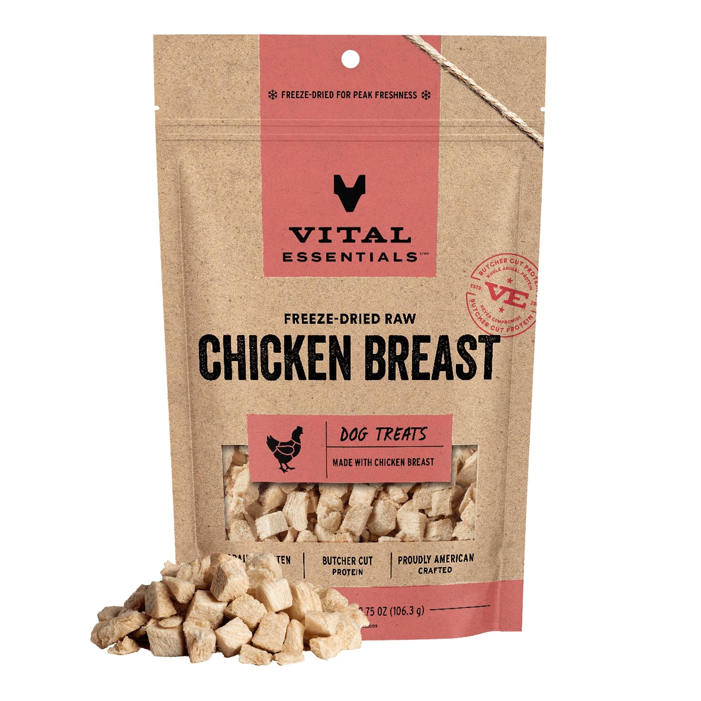 Vital Essentials Single Ingredient Beef Liver Dog Treats, 2.1 oz | Freeze-Dried Raw | Premium Quality High Protein Training Treats | Grain Free, Gluten Free, Filler Free