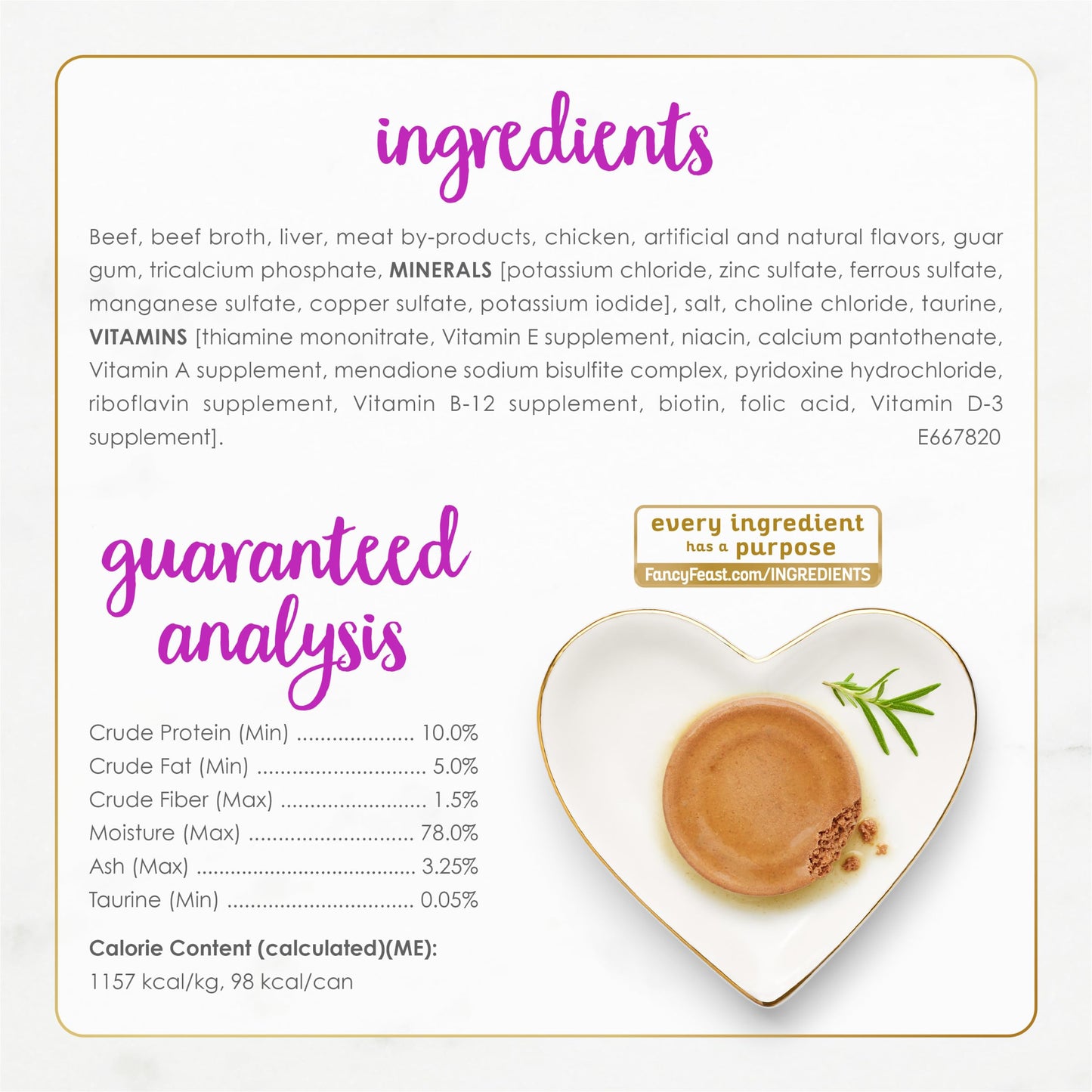 Fancy Feast Poultry and Beef Feast Classic Pate Collection Grain Free Wet Cat Food Variety Pack - (Pack of 30) 3 oz. Cans