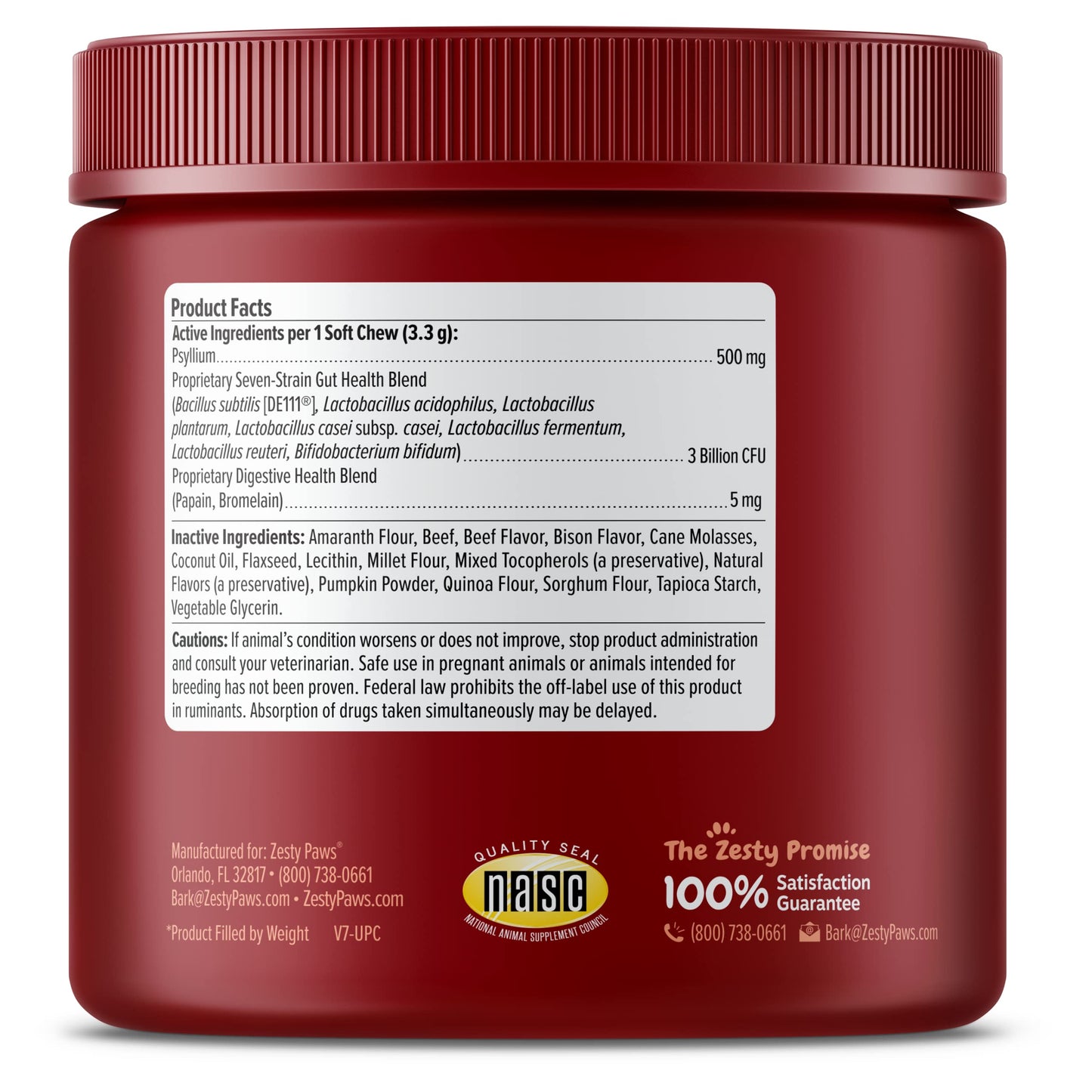 Zesty Paws Probiotics for Dogs - Digestive Enzymes for Gut Flora, Digestive Health, Diarrhea & Bowel Support - Clinically Studied DE111 - Dog Supplement Soft Chew for Pet Immune System - Pumpkin