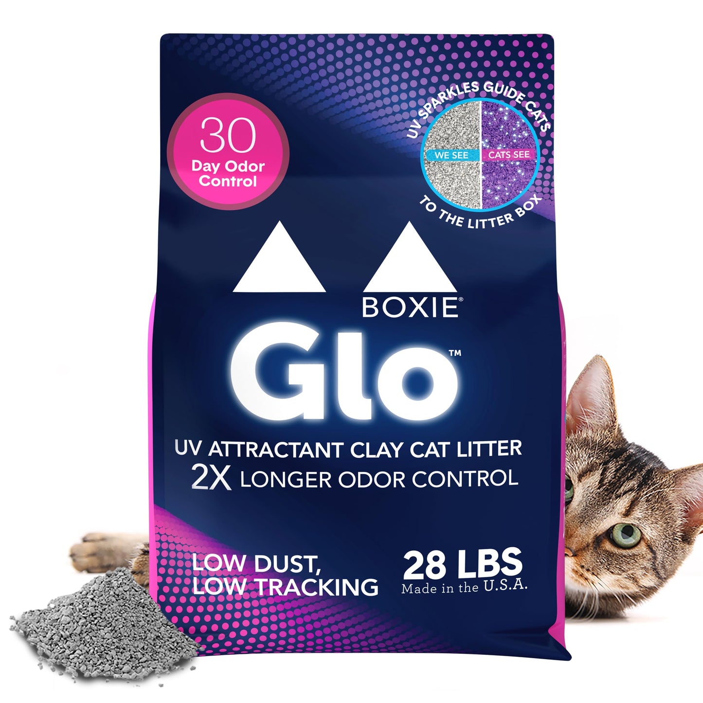 Boxie Probiotic Cat Litter, 40 Day Odor Control, Clumping Clay Kitty Litter, Odor Eliminating Probiotics, Dust-Free, No Fragrances No Fillers, 16 lb