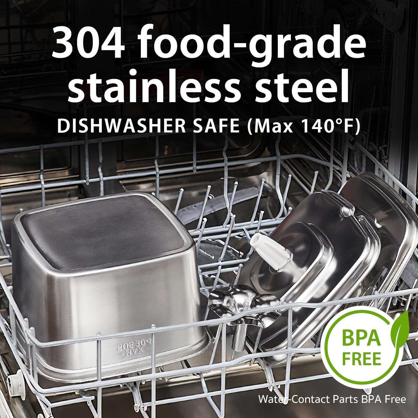 Veken Innovation Award Winner Stainless Steel Cat Water Fountain, 95oz/2.8L Automatic Pet Fountain Dog Water Dispenser with Replacement Filters & Silicone Mat, Gifts for Christmas, Cats, Dogs (Silver)