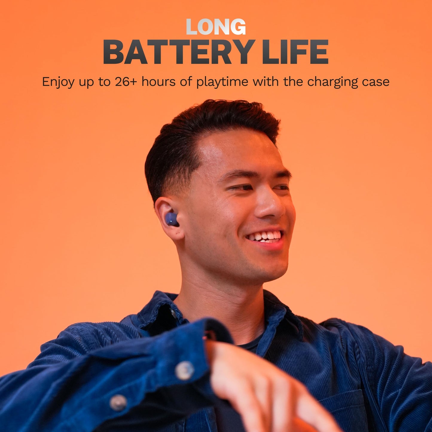 JLab Go Air Pop+ True Wireless Earbuds, in Ear Headphones, Bluetooth Earphones, 35H Playtime Ear Buds, Bluetooth Earbuds with Microphone, USB-C Charging Case, Dual Connect, EQ3 Sound, Black