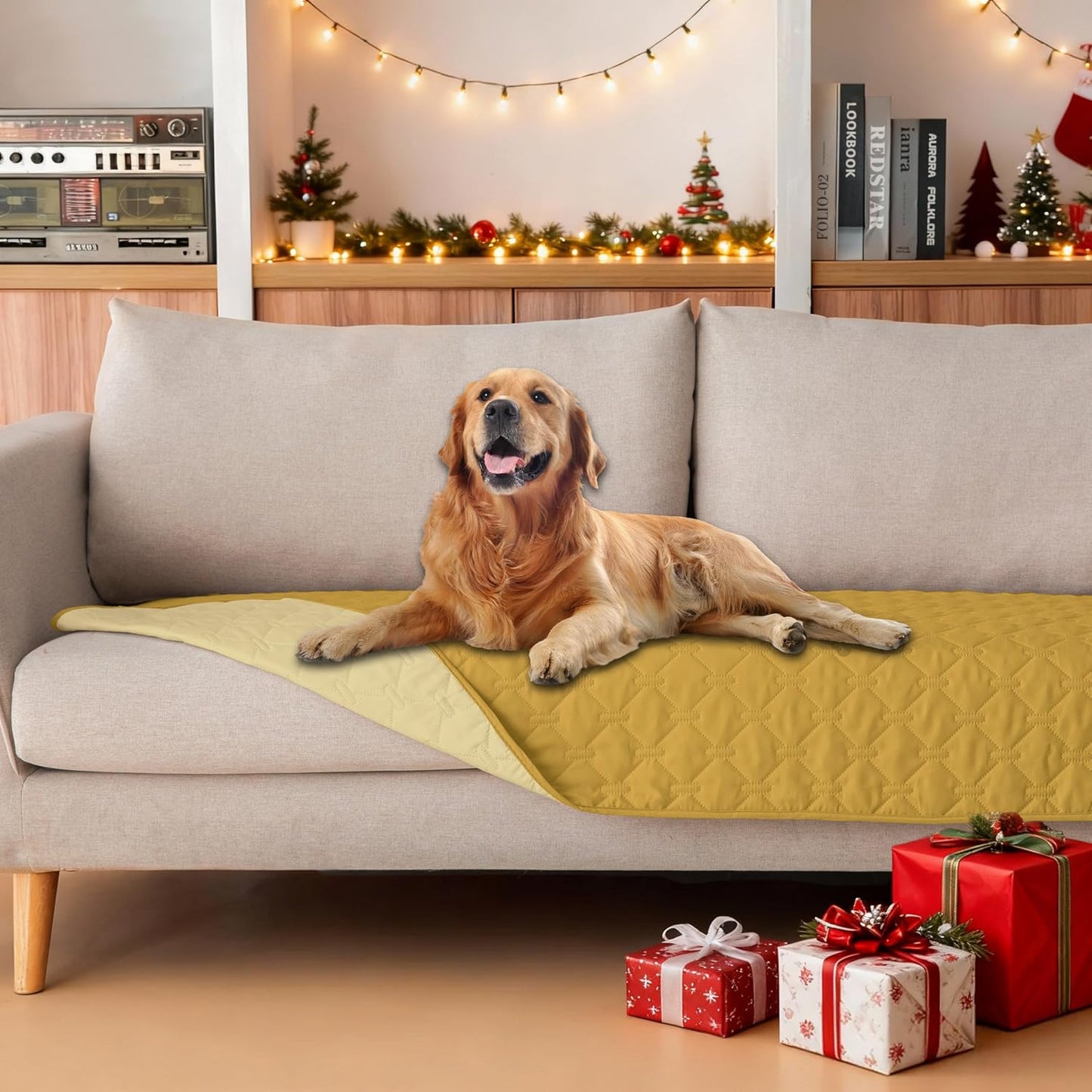 gogobunny 3X Stronger Waterproof Pet Blanket, Scratch Proof Furniture Protector for Dogs Cats, Reversible Cover 30x70 Inch, Dark Grey/Light Grey