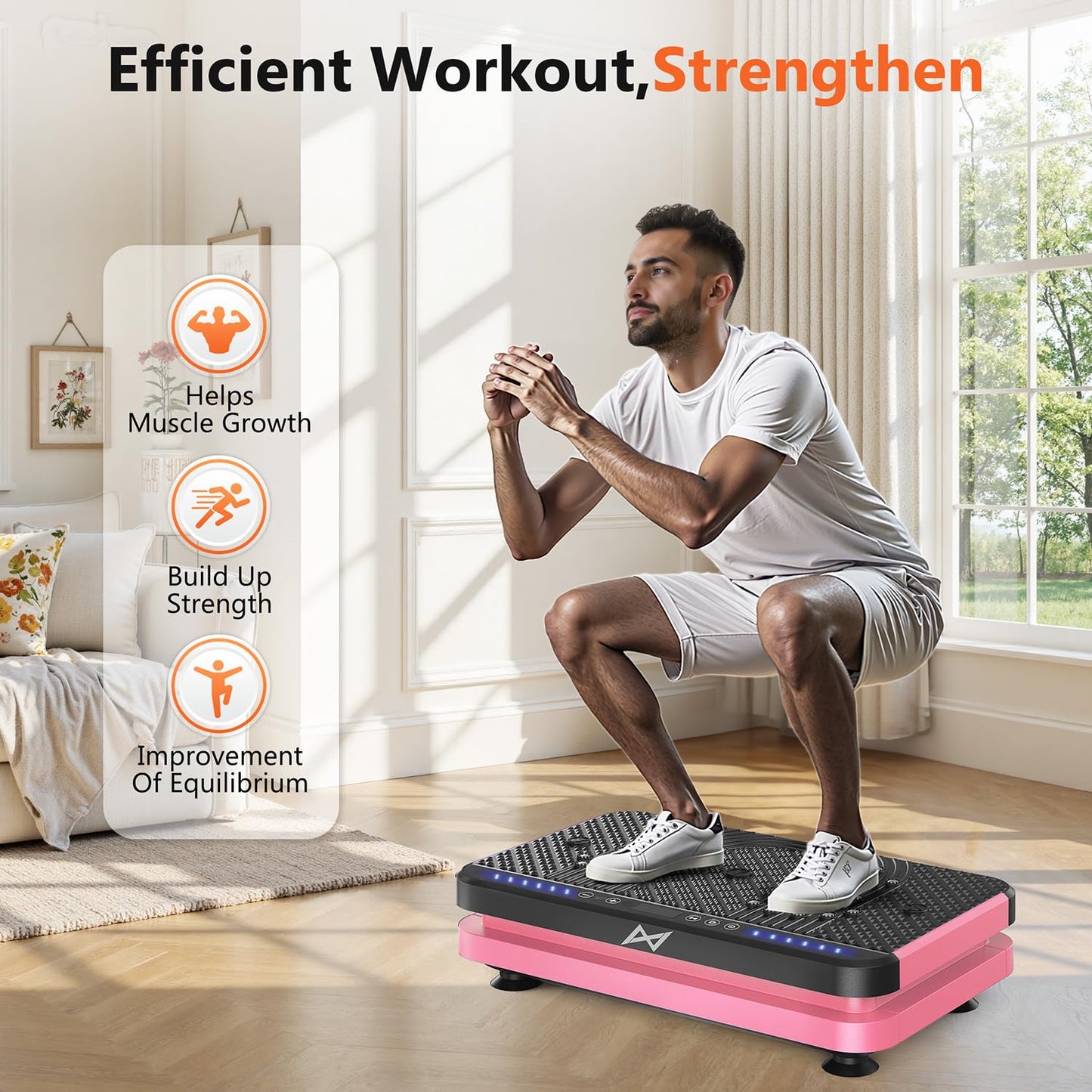 AXV Vibration Plate Fitness Platform Exercise Machine Vibrating Shaking Full Body Shaker Workout Vibrate Stand Shake Board Sport Gym for Weight Loss Fat Burner for Women Men