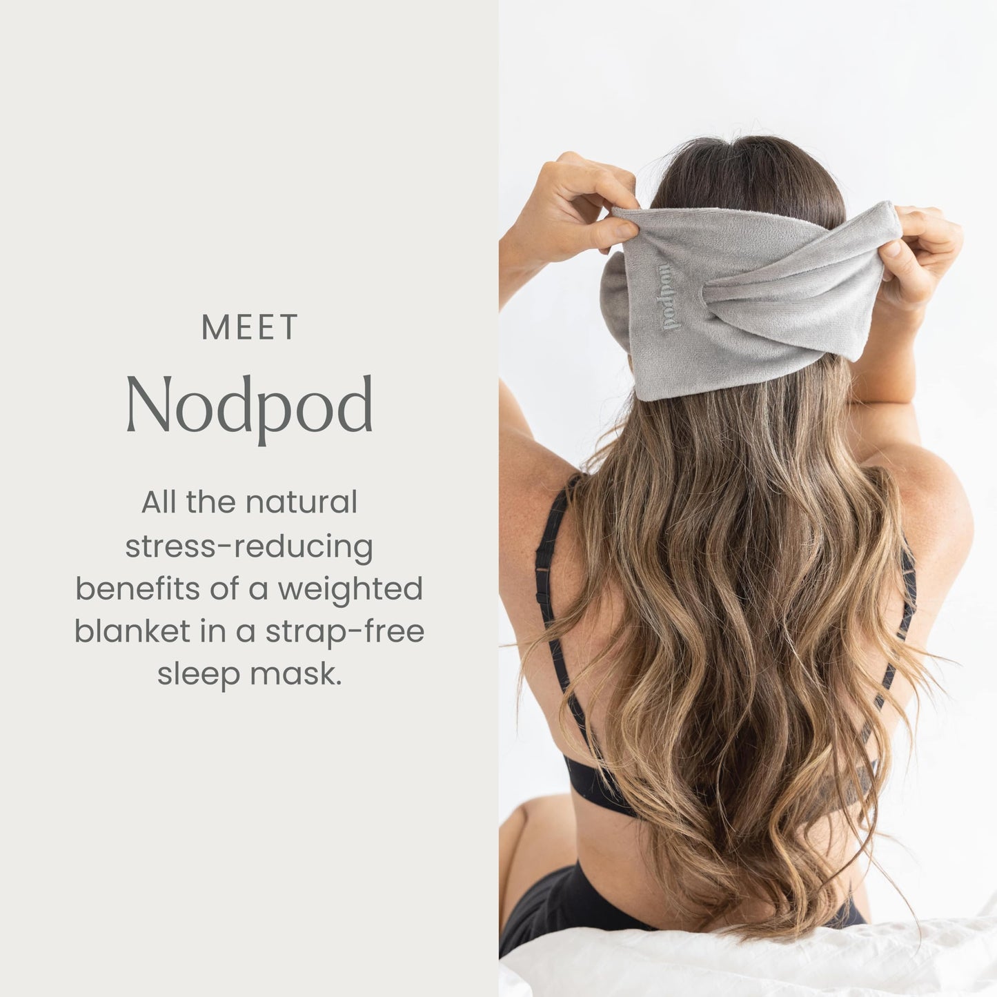 Nodpod Gentle Pressure Sleep Mask | Patented Light Blocking Design for Sleeping, Traveling & Relaxation - Black Onyx