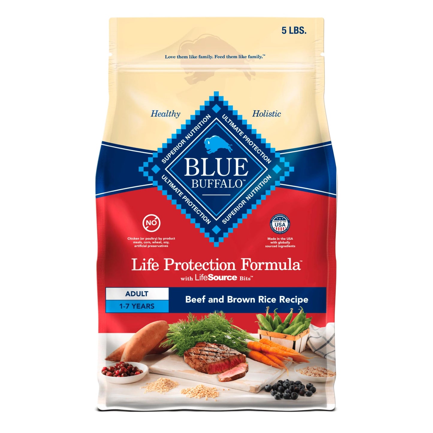 Blue Buffalo Life Protection Formula Natural Adult Small Breed Dry Dog Food, Chicken and Brown Rice 5-lb Trial Size Bag