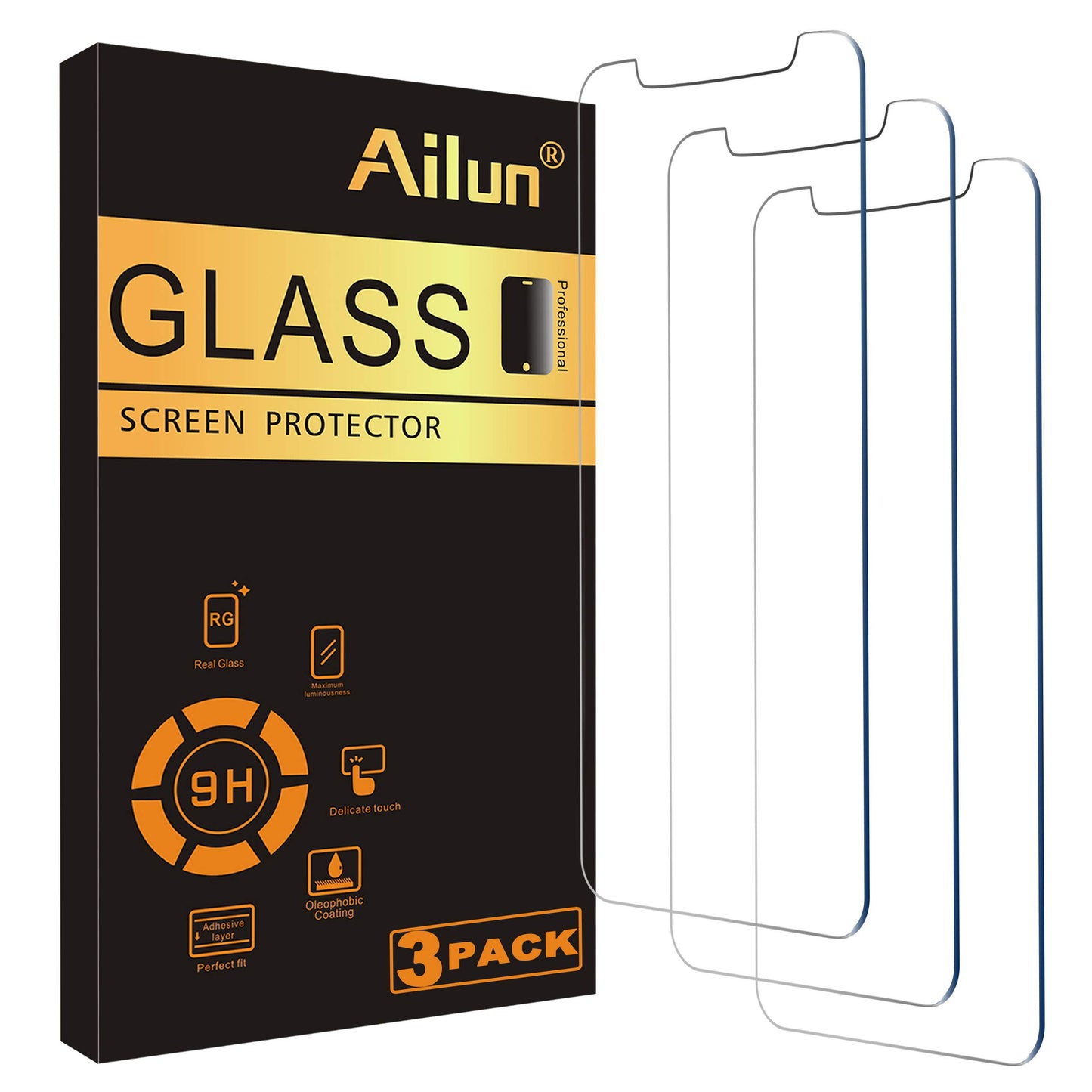 Ailun 3 Pack Screen Protector for iPhone 17 Pro Max [6.9 inch] with Installation Frame, Tempered Glass, Sensor Protection, Dynamic Island Compatible, Case Friendly