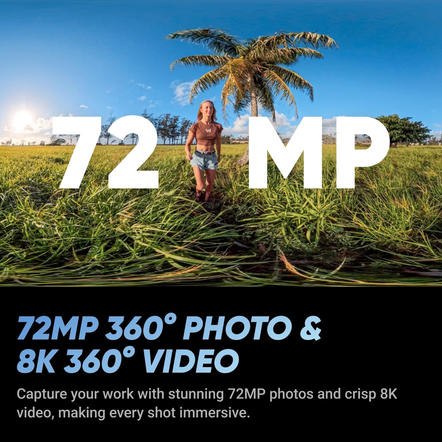 Insta360 X5 - Waterproof 8K 360° Action Camera, Leading Low Light, Invisible Selfie Stick Effect, Rugged and Replaceable Lens, 3-Hour Battery, Built-in Wind Guard, Stabilization, Triple AI Chip Design