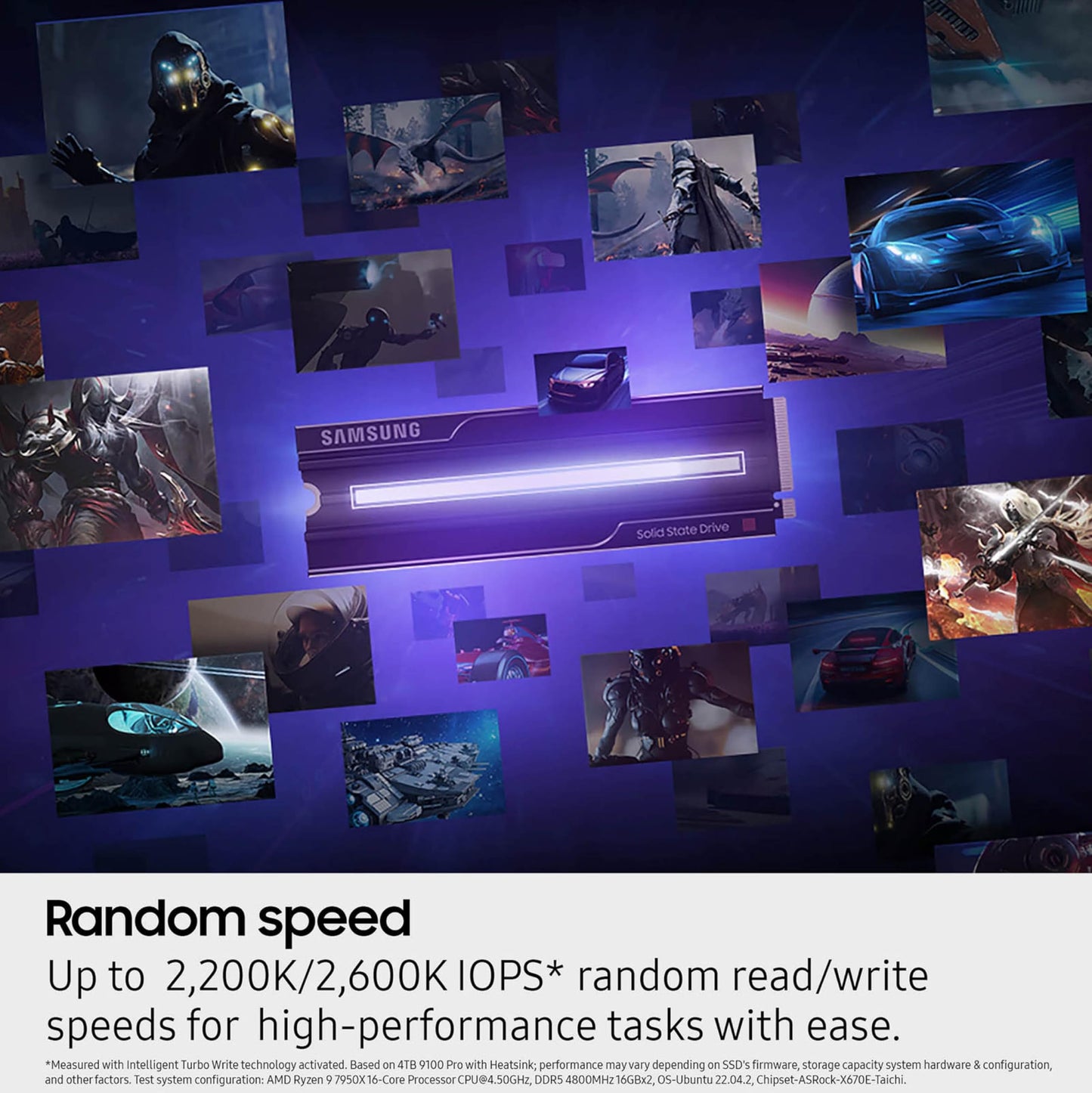 Samsung SSD 9100 PRO 4TB, PCIe 5.0x4 M.2 2280, Seq. Read Speeds Up to 14,800MB/s, Best for AI Computing, Gaming, and Heavy Duty Workstations (MZ VAP4T0B/AM)