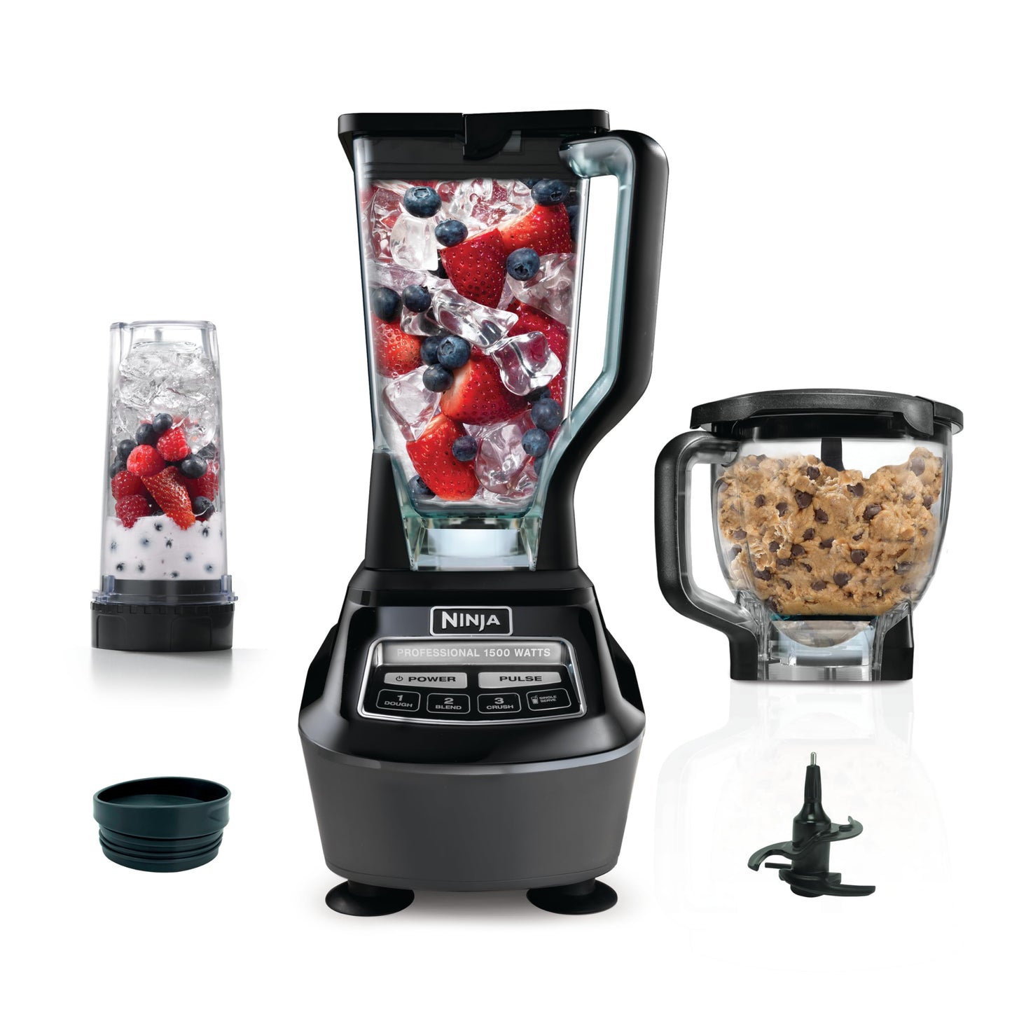 Ninja Mega Kitchen System, 1500W, 72 oz. Full-Size Blender & 8-Cup Food Processor with (2) 16 oz. To-Go Cups, Total Crushing Technology - Smoothies, Ice Crushing, Purees, Dough & More, Black, BL770