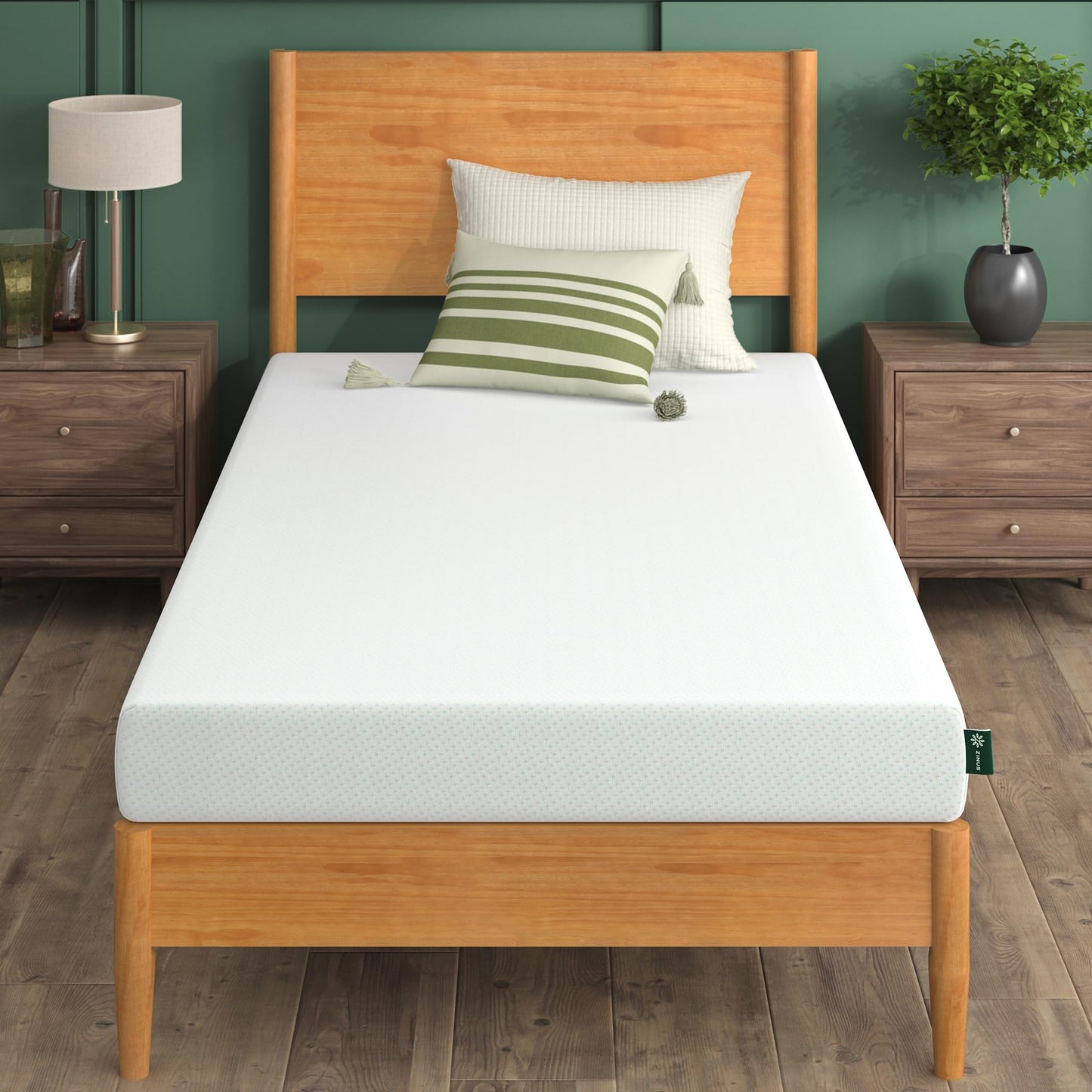 ZINUS 12 Inch King Green Tea Memory Foam Mattress [New Version], Fiberglass free, Medium Firm Feel, Zoned Pressure Relief, Certified Safe Foams & Fabric, Mattress in A Box