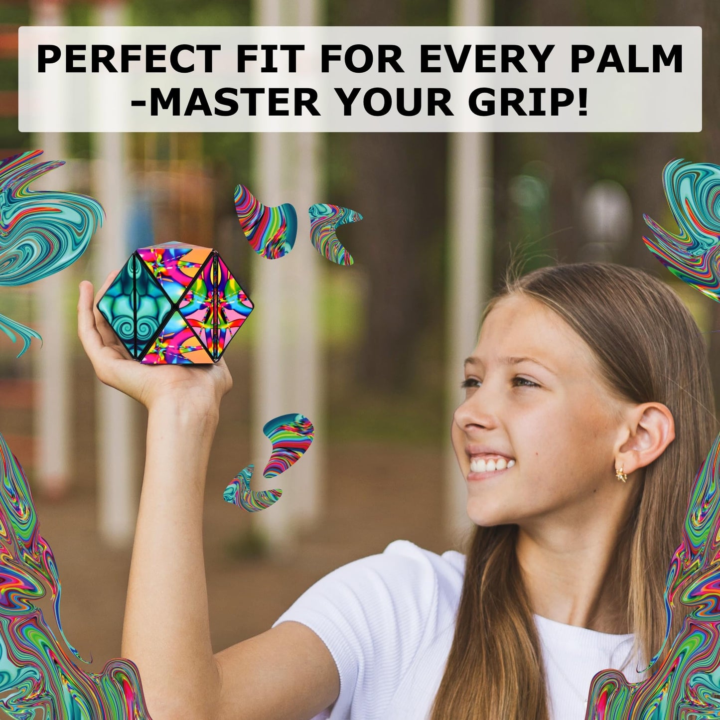 SHASHIBO Shape Shifting Box - Award-Winning Fidget Toy w/ 36 Rare Earth Magnets - Fidget Cube Transforms Into Over 70 Shapes, Sensory Toy Gift for Kids, Teens, and Adults (Vapor)