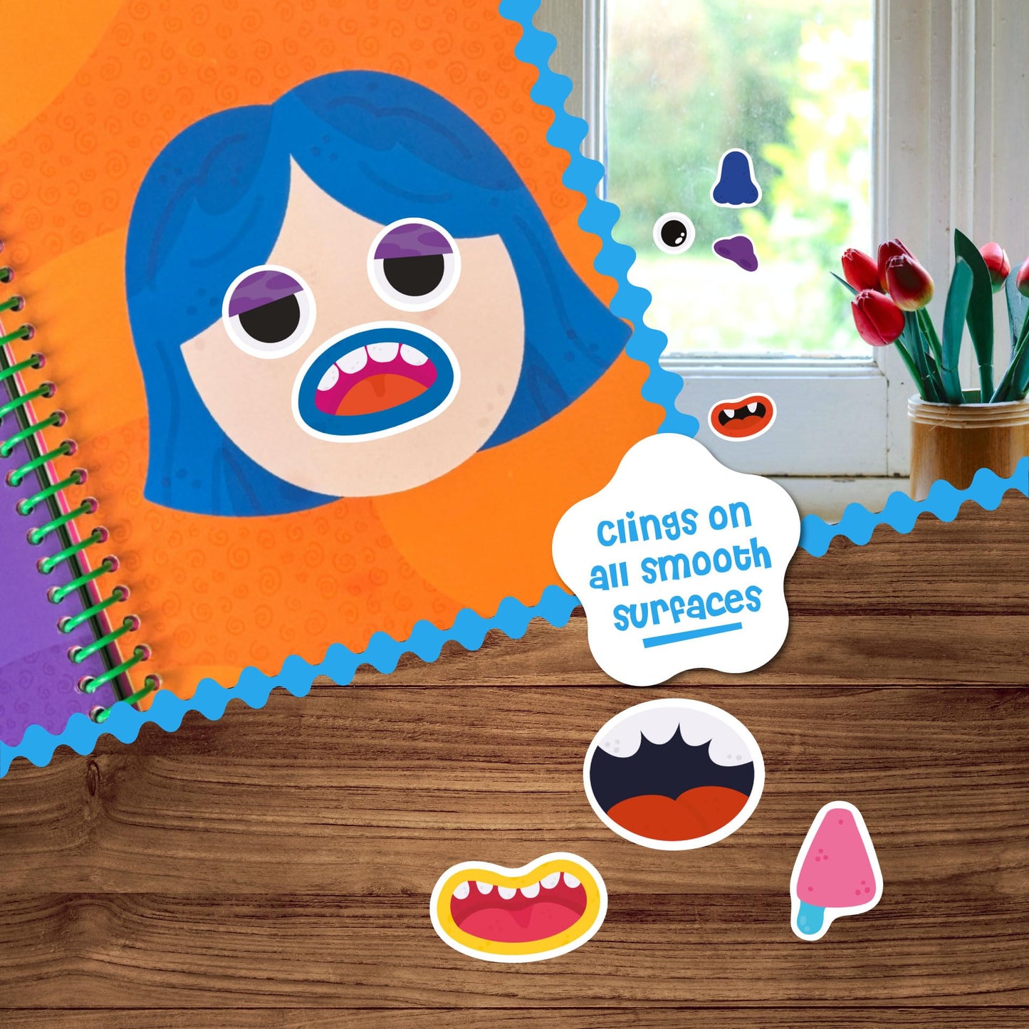 Stick4Ever Jelly Sticker Book - for Kids - Waterproof, Easy to Clean Reusable Sticker Book for Toddlers- Reusable Road Trip Activities for Kids - Stocking Stuffers for Toddlers (Forest)