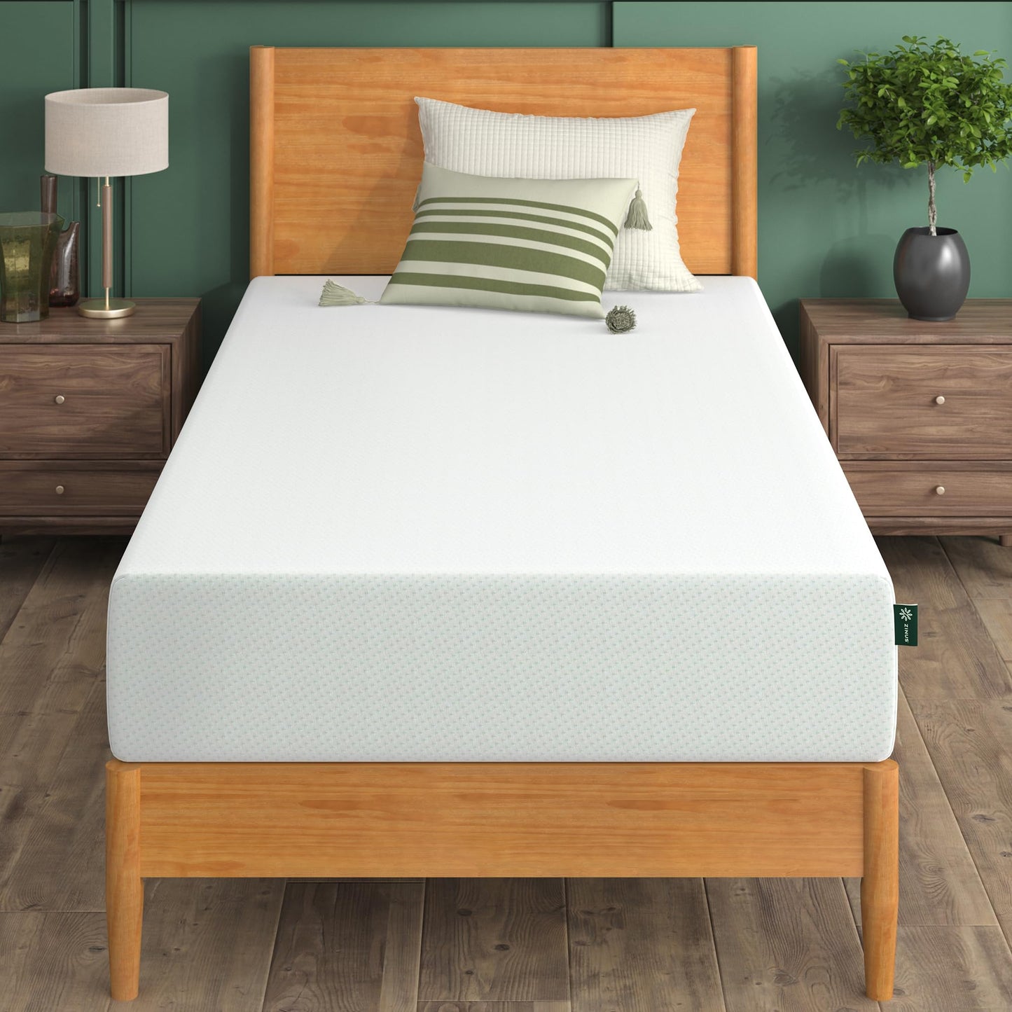 ZINUS 12 Inch King Green Tea Memory Foam Mattress [New Version], Fiberglass free, Medium Firm Feel, Zoned Pressure Relief, Certified Safe Foams & Fabric, Mattress in A Box