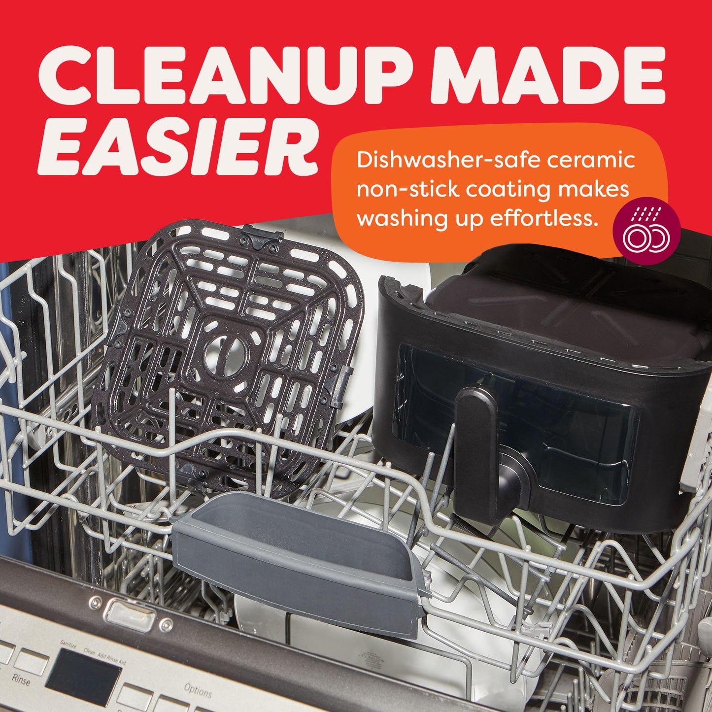 Instant Pot 4Qt VORTEX 6-in-1 Mini Air Fryer, Custom Program Options, Air Fry, Broil, Roast, Dehydrate, Bake, Reheat, Black, 4 Quarts