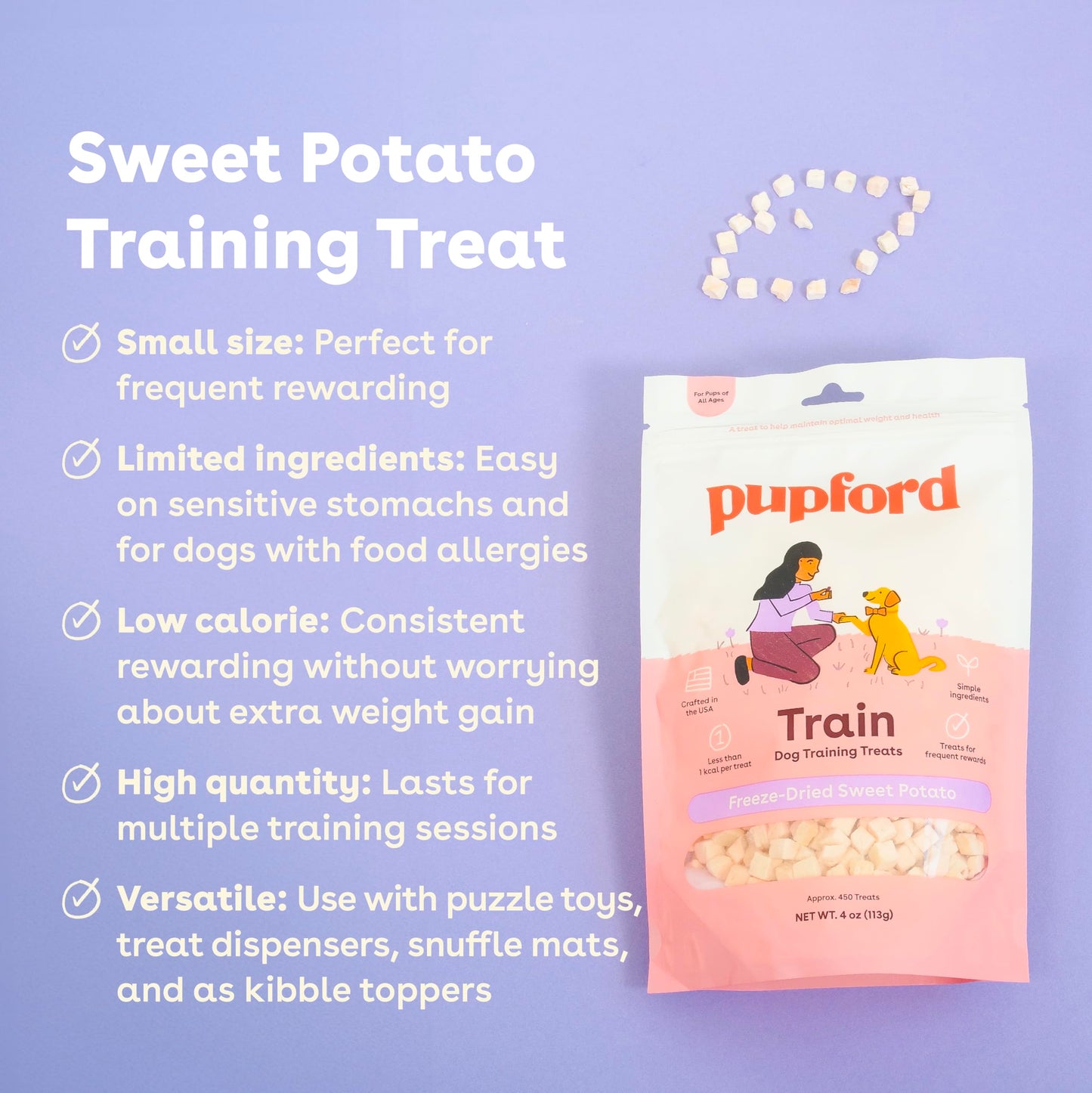 Pupford Freeze Dried Training Treats for Dogs & Puppies, 475+ Three Ingredient Bites (Beef Liver, 4 oz)