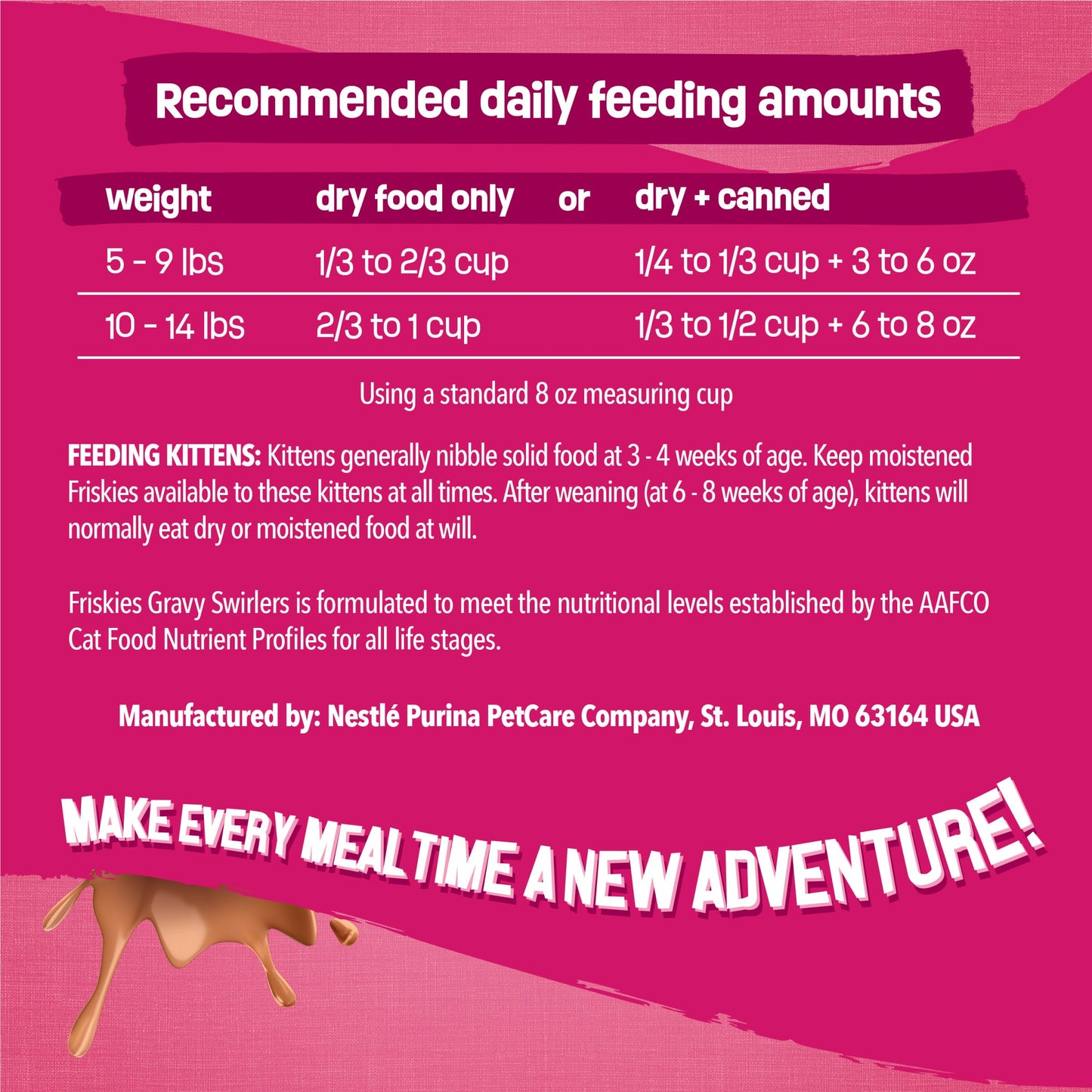 Purina Friskies Gravy Swirlers With Flavors of Chicken, Salmon and Gravy Dry Cat Food - 3.15 lb. Bag