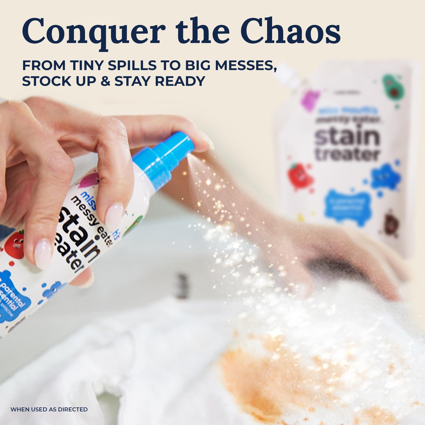 Miss Mouth's Messy Eater Stain Treater - 32oz Refill - Newborn & Baby Essentials - No Dry Cleaning Food, Grease, Coffee Off Laundry, Underwear, Fabric