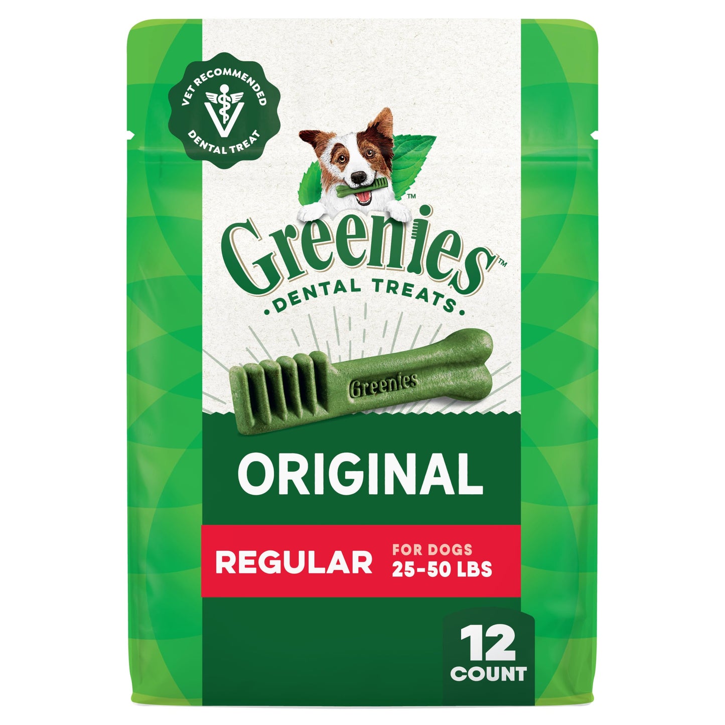 Greenies Veterinarian-Recommended Adult Natural Dental Dog Treats Regular Size, Original Flavor, 36 oz. Pack, 36 Count