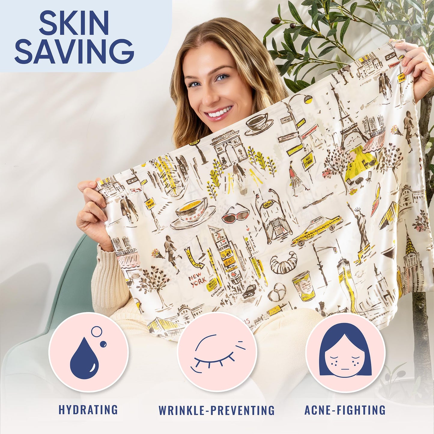 Blissy Silk Pillowcase - 100% Pure Mulberry Silk - 22 Momme 6A High-Grade Fibers - Silk Pillow Cover for Hair & Skin - Regular, Queen & King (Blissy White, Standard)