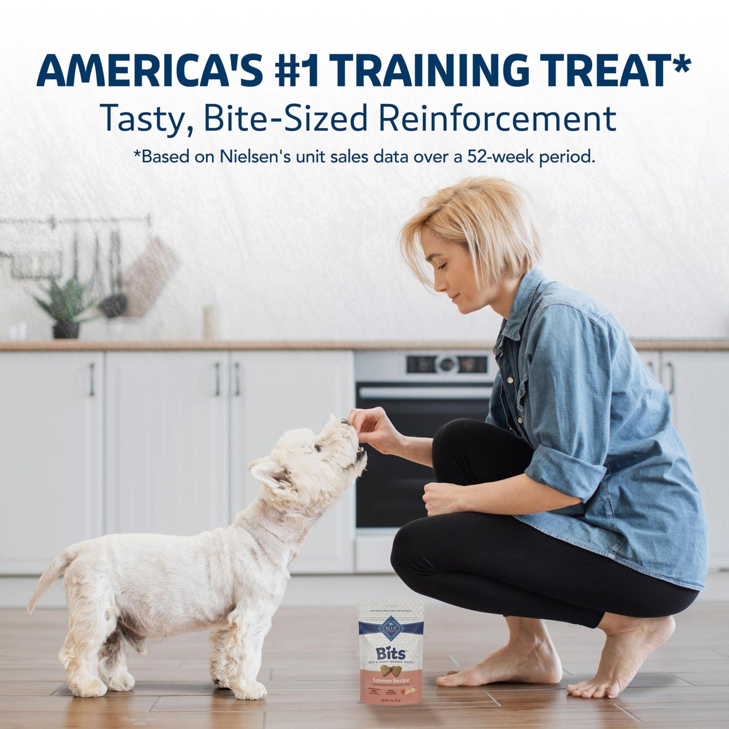 Blue Buffalo Bits Soft Dog Treats for Training, Made With Natural Ingredients & Enhanced with DHA, Chicken Recipe, 19-oz Bag