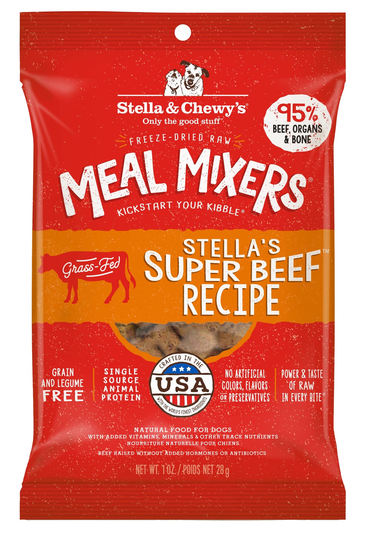 Stella & Chewy's Freeze-Dried Raw Chicken Meal Mixers- Dog Food Topper and Mixer - Made with 95% Cage-Free Chicken, Organs & Bone - Perfect for Picky Eaters - Grain-Free - 3.5oz