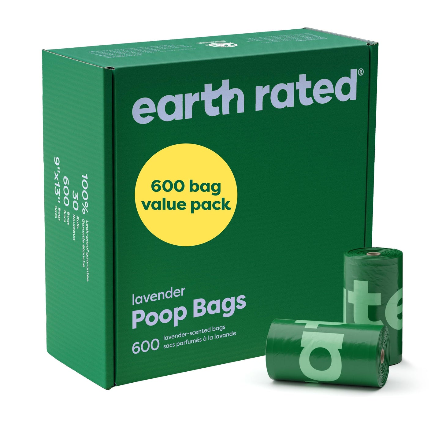 Earth Rated Poop Bags for Dogs, Guaranteed Leak Proof and Extra Thick Waste Bag Refill Rolls, Lavender Scented, 270 Bags