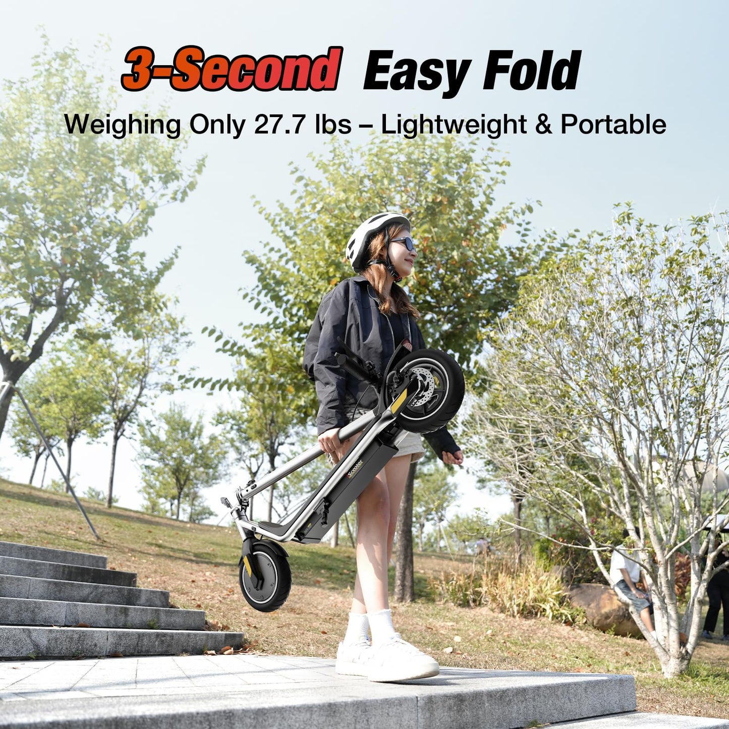 iScooter Electric Scooter Adults & Big Kids, 500/650 Peak Power, Up to 15/18/25 Miles Range, 19/22/25 MPH Top Speed, Cruise Control, Dual Braking System, Foldable E Scooter for Commuting & Campus Use