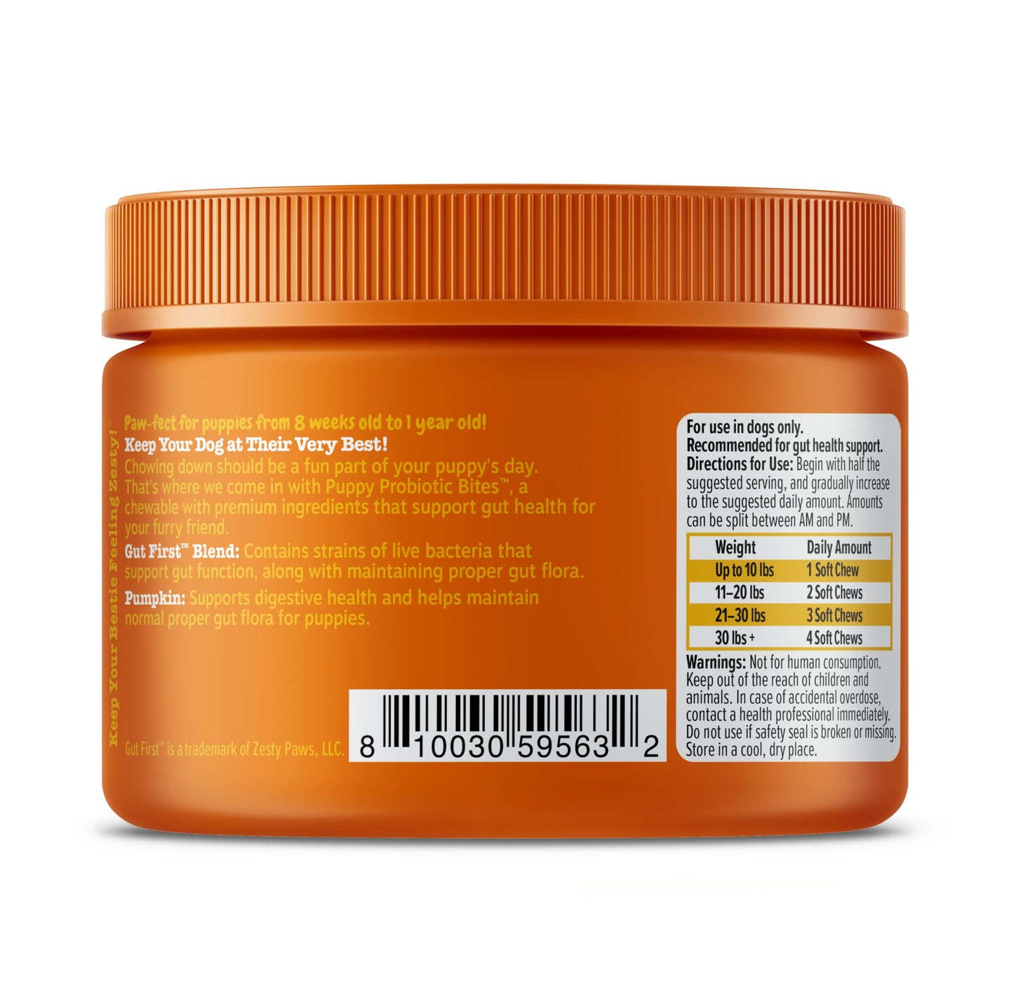 Zesty Paws Probiotics for Dogs - Digestive Enzymes for Gut Flora, Digestive Health, Diarrhea & Bowel Support - Clinically Studied DE111 - Dog Supplement Soft Chew for Pet Immune System - Pumpkin