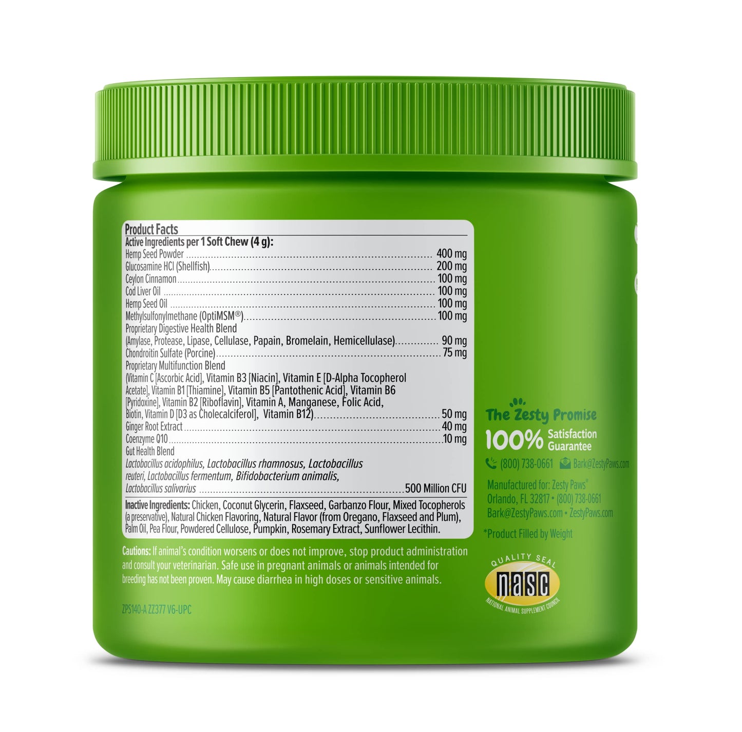 Zesty Paws Dog Multivitamin, Chewable Dog Vitamins and Supplements for Hip & Joints, Skin & Coat, Omega 3 Fish Oil for Dogs- Senior & Puppy Multivitamin- Chicken- 90ct