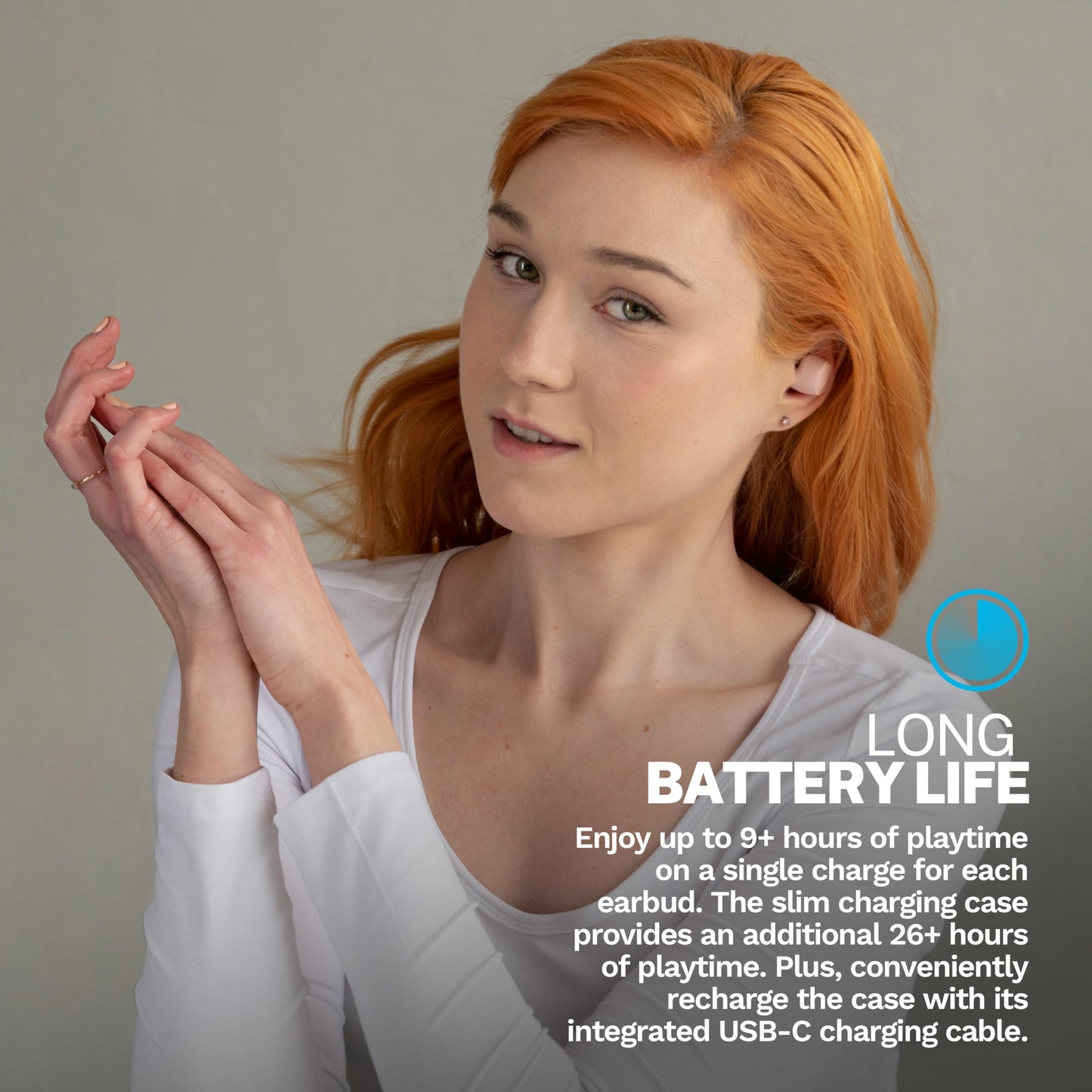 JLab Go Air Pop+ True Wireless Earbuds, in Ear Headphones, Bluetooth Earphones, 35H Playtime Ear Buds, Bluetooth Earbuds with Microphone, USB-C Charging Case, Dual Connect, EQ3 Sound, Black