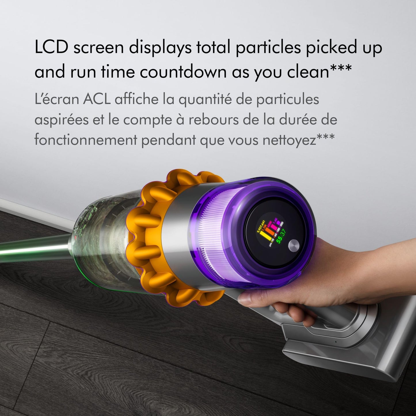 Dyson V15 Detect Plus Cordless Vacuum, Illumination Reveals dust, 240AW, 3 Power Modes, Up to 60 Minutes,² Deep Cleans Hard Floors and Carpets, Detangles pet Hair, Converts to Handheld