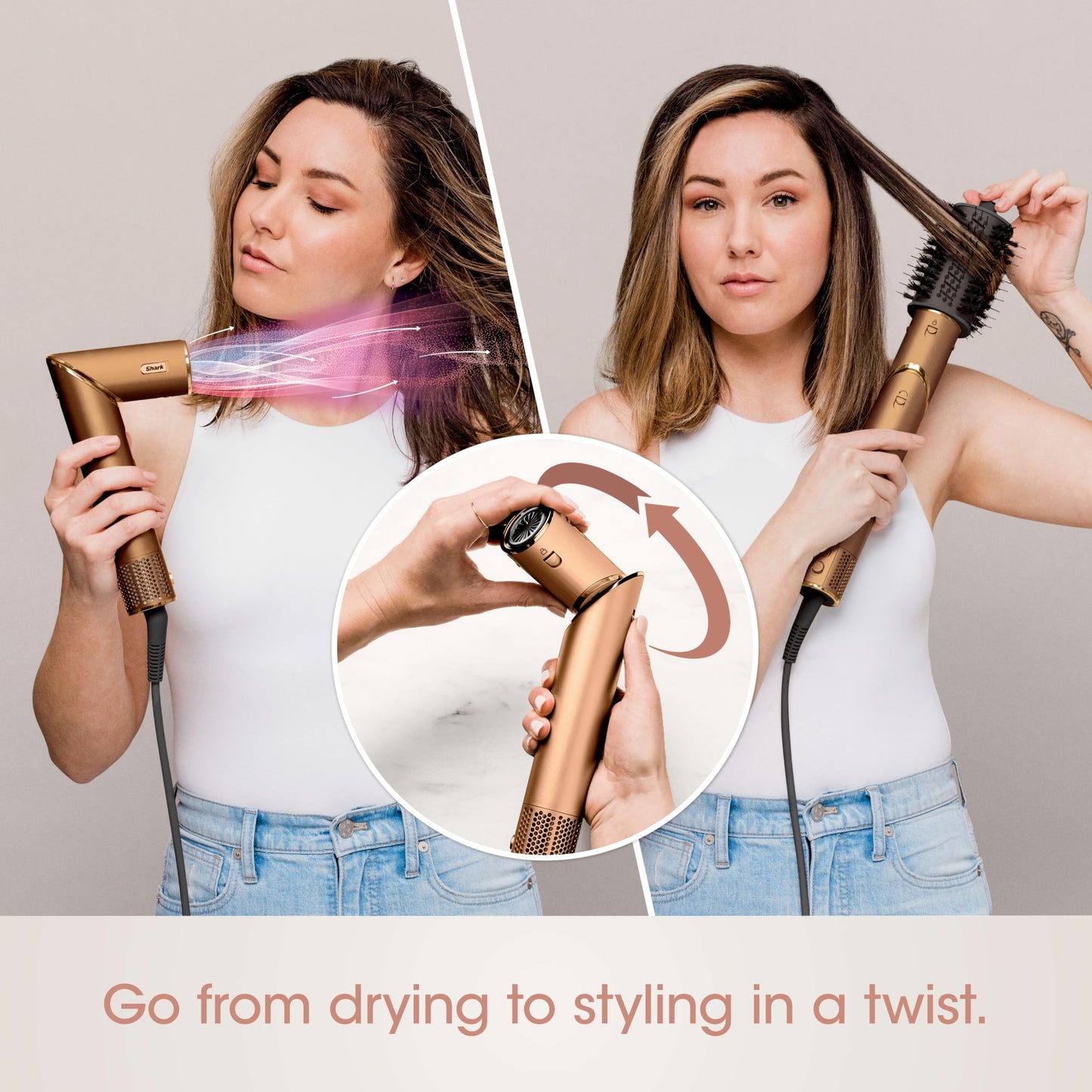 Shark FlexStyle Air Styling & Drying System, Powerful Hair Dryer Brush & Multi-Styler with Auto-Wrap Curlers, Diffuser, Paddle Brush, Round Brush, Concentrator Attachment, Black Cherry, HD457CR