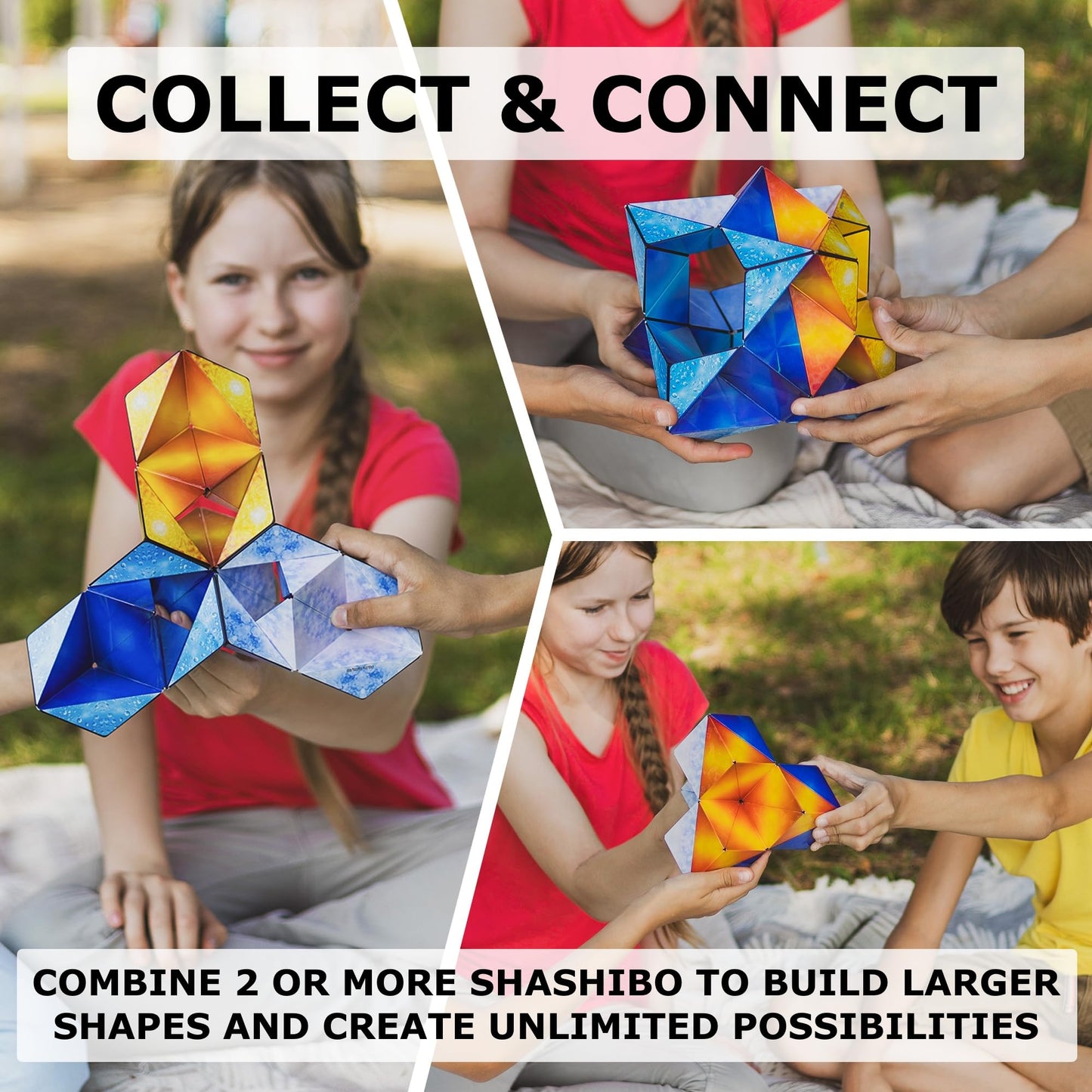 SHASHIBO Shape Shifting Box - Award-Winning Fidget Toy w/ 36 Rare Earth Magnets - Fidget Cube Transforms Into Over 70 Shapes, Sensory Toy Gift for Kids, Teens, and Adults (Vapor)