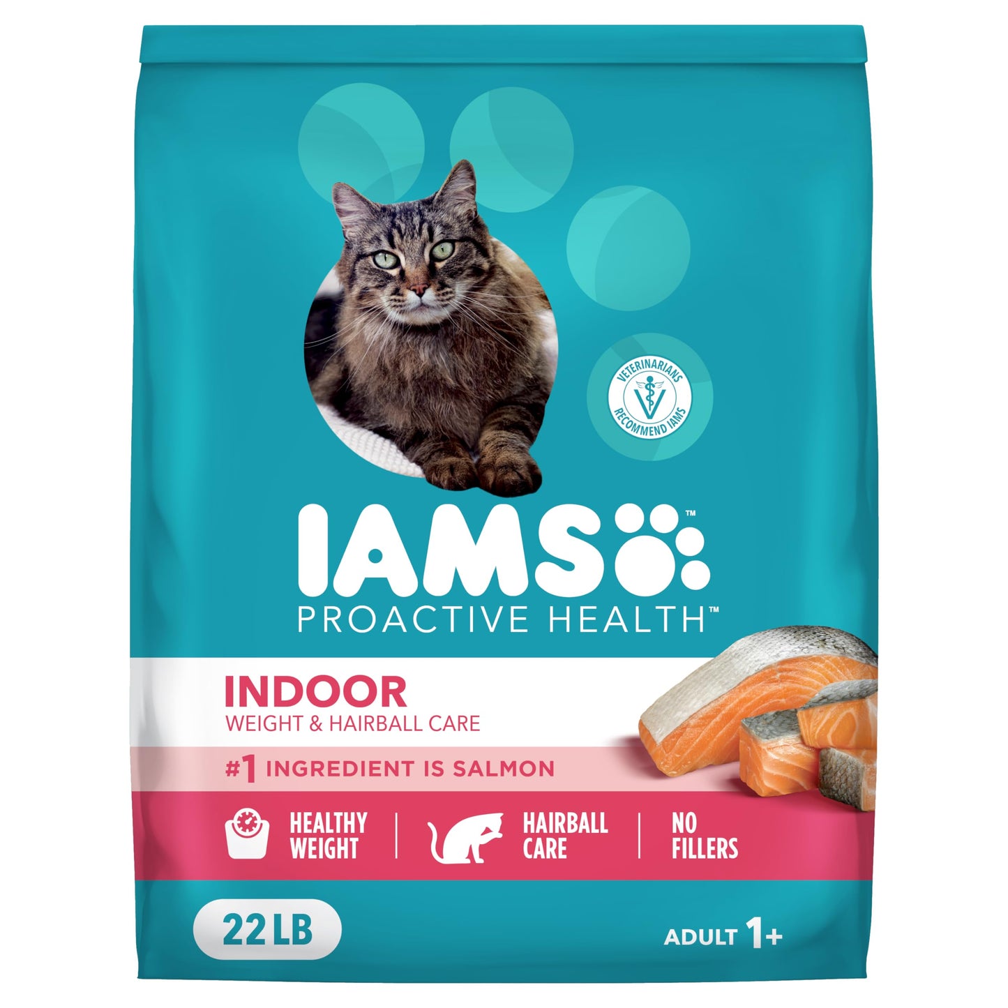 IAMS Proactive Health Indoor Weight Control & Hairball Care Adult Dry Cat Food, Chicken & Turkey Recipe, 7 lb. Bag