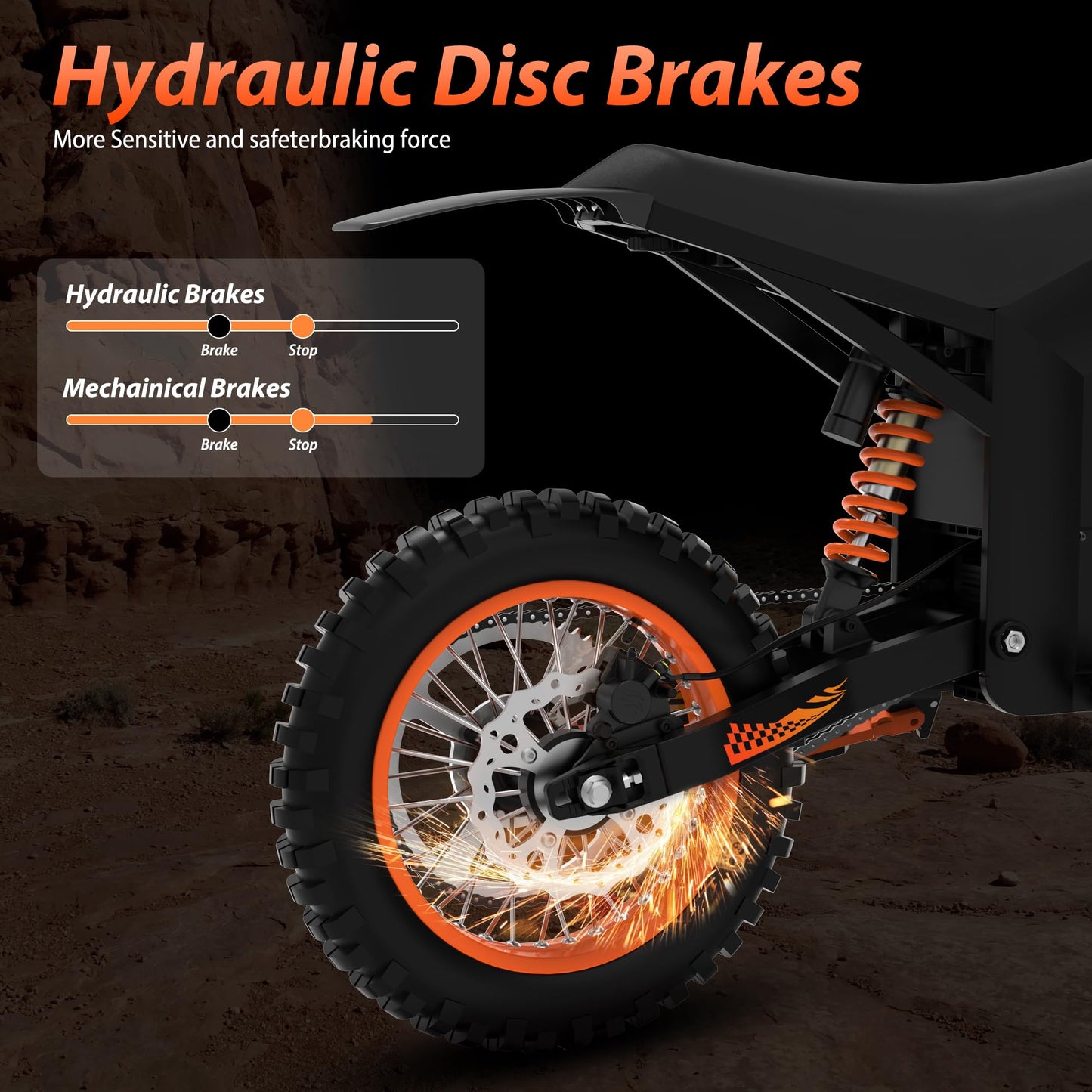 Tuttio Soleil 01 Electric-Dirt-Bike Soleil 01 BF Electric-Bike with 48V 21Ah Removable Battery, 37MPH, 14"/12" Fat Tire E-Motorcycle for Mountain Off-Road Teens Adults, Fit Age 13+