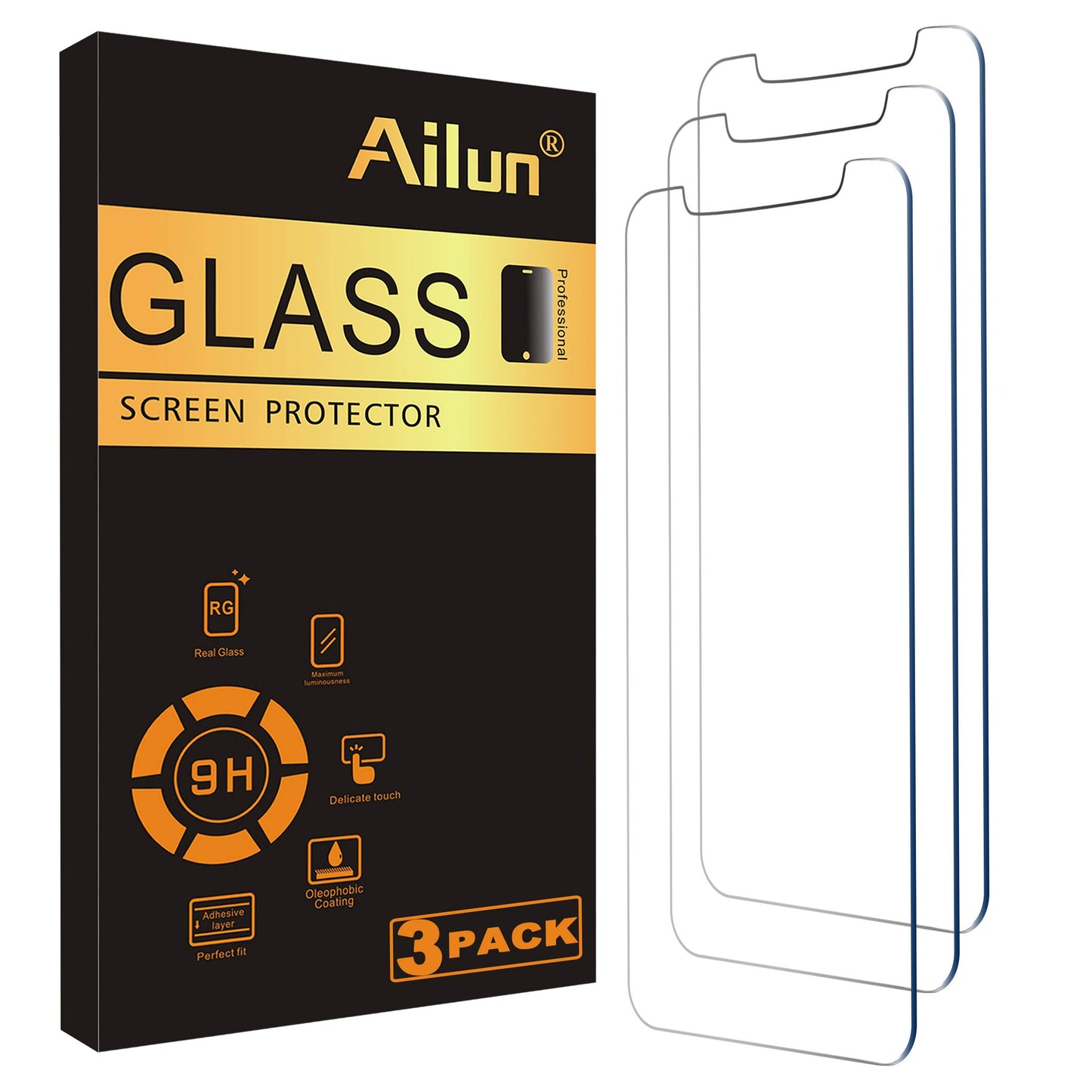 Ailun 3 Pack Screen Protector for iPhone 17 Pro Max [6.9 inch] with Installation Frame, Tempered Glass, Sensor Protection, Dynamic Island Compatible, Case Friendly