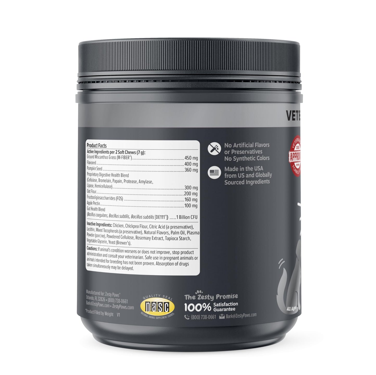 Zesty Paws Probiotics for Dogs - Digestive Enzymes for Gut Flora, Digestive Health, Diarrhea & Bowel Support - Clinically Studied DE111 - Dog Supplement Soft Chew for Pet Immune System - Pumpkin