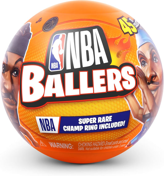 5 Surprise NBA Ballers Series 2 by ZURU, Licensed NBA Collectible, Surprise Unboxing Basketball Collectible Sports Toy for Boys, Ages 3 and up (2 Capsules)