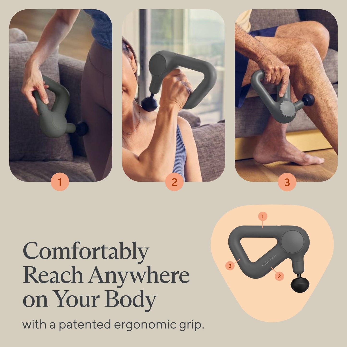 TheraGun Therabody Relief - Quiet Deep Tissue Therapy Massage Gun - Bluetooth Enabled, Electric Percussion Massage Gun & Personal Massager for Pain in The Neck, Back, Leg, Shoulder and Foot (Black)