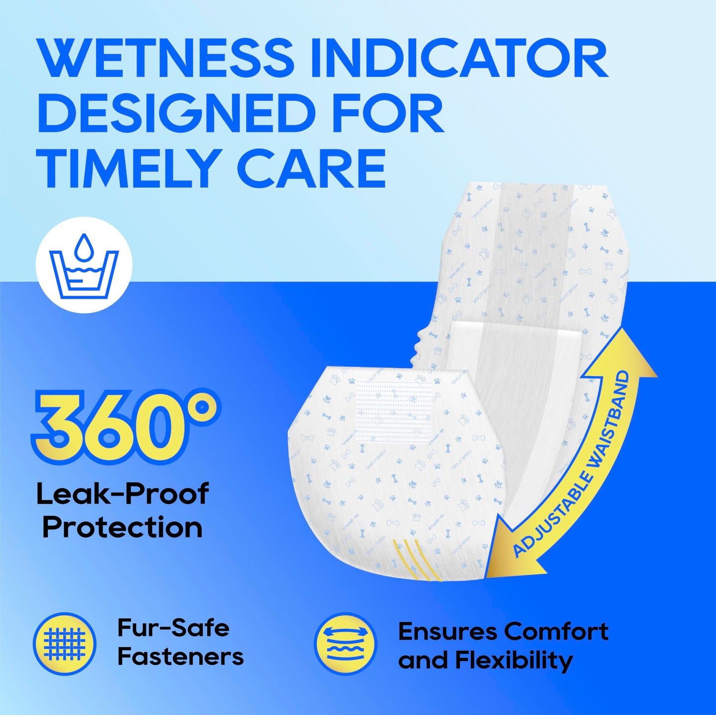 HONEY CARE All-Absorb A26 Male Dog Wrap, 50 Count, Small