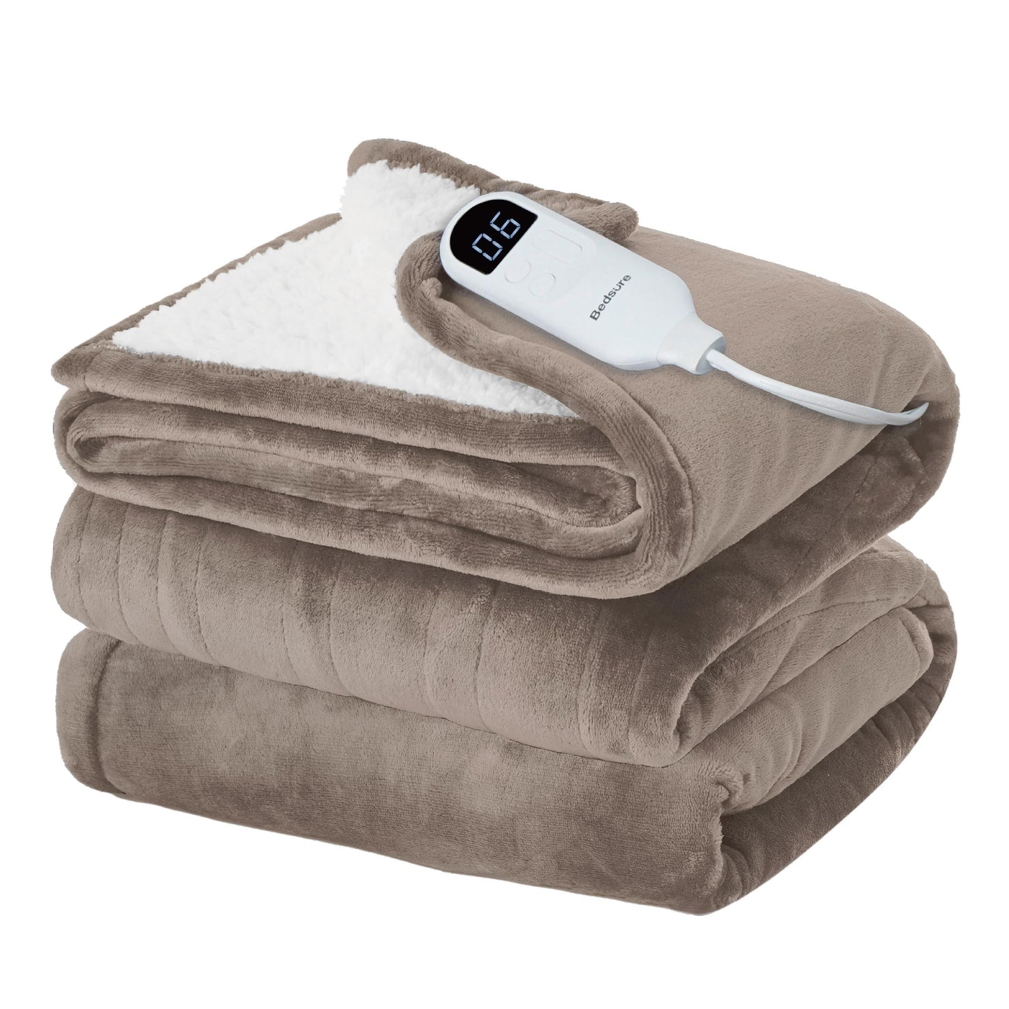Bedsure Electric Blanket King Size - Dual Control Heated Weighted Blanket King with 10 Heat Settings, Fast Heating with 10 Time Settings (100x90 inches, Ivory)