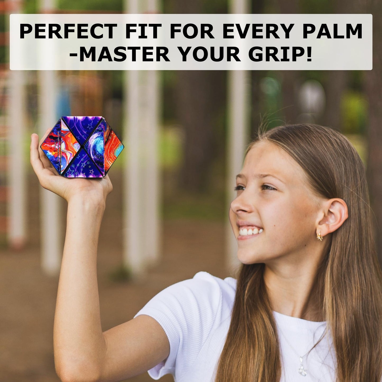 SHASHIBO Shape Shifting Box - Award-Winning Fidget Toy w/ 36 Rare Earth Magnets - Fidget Cube Transforms Into Over 70 Shapes, Sensory Toy Gift for Kids, Teens, and Adults (Vapor)