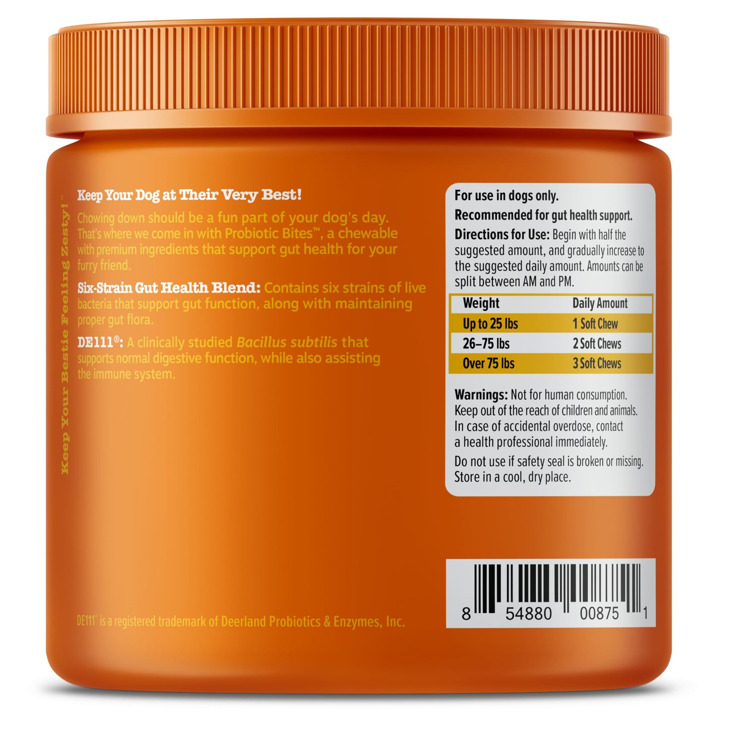 Zesty Paws Probiotics for Dogs - Digestive Enzymes for Gut Flora, Digestive Health, Diarrhea & Bowel Support - Clinically Studied DE111 - Dog Supplement Soft Chew for Pet Immune System - Pumpkin