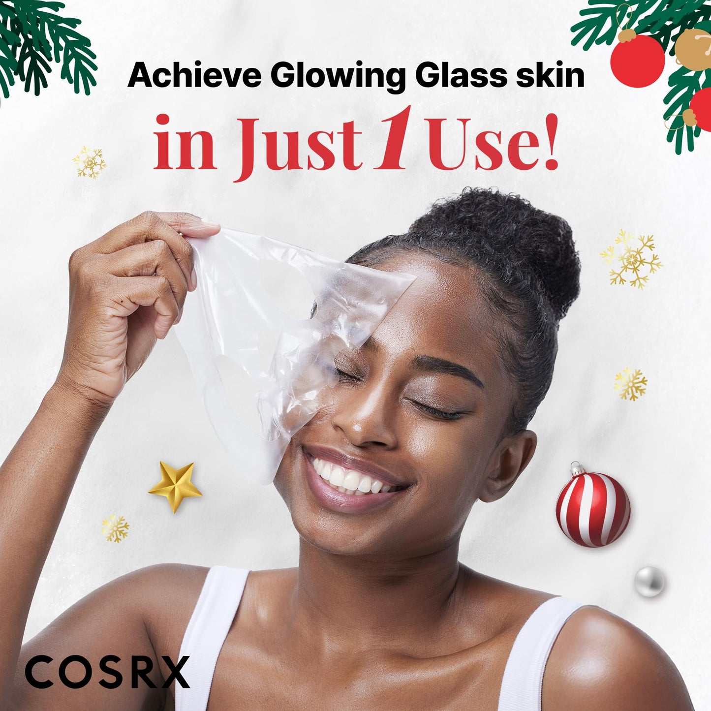 COSRX Advanced Snail Mucin Glass Glow Hydrogel Face Masks Skincare 3 EA, Collagen Face Mask, Travel Essentials, Overnight Face Mask, Korean Skin Care, Stocking Stuffers for Women